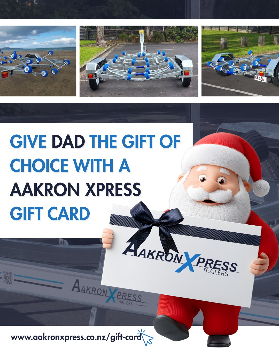 🎁 Give Dad the Gift of Choice!
Treat him to an Aakron Xpress Voucher, the perfect way for him to pick exactly what he wants, whether it’s a trailer upgrade or accessories he’s been eyeing.✨
#GiftForDad #AakronXpress #TrailerLife #NZMade #PerfectGift