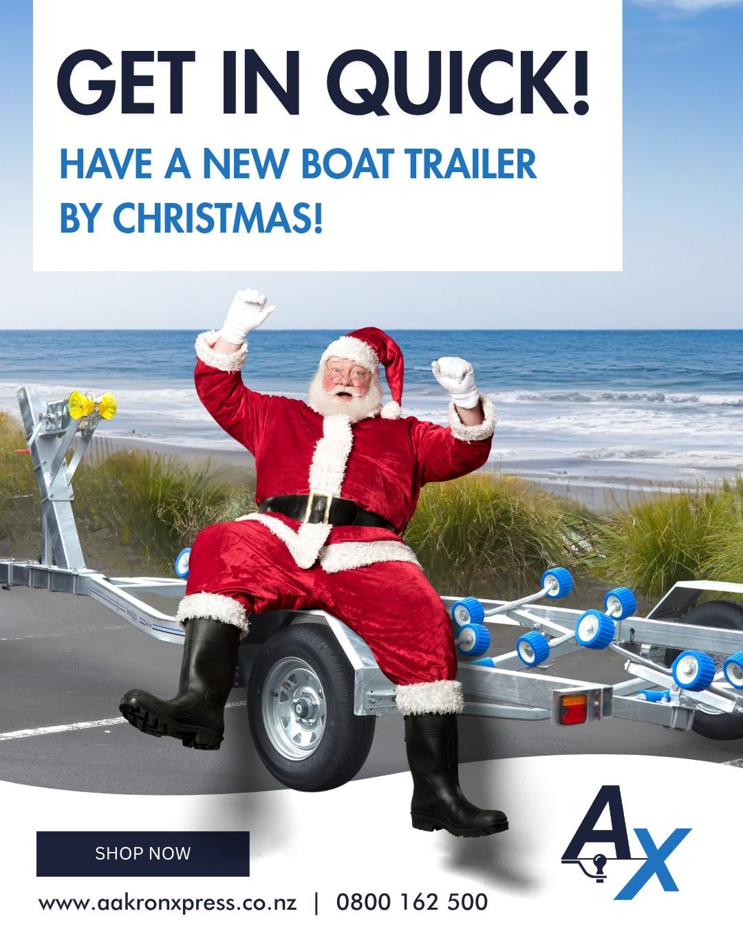 🎅 Be Christmas-Ready with a New Trailer! 🚤
Order now to make sure your new trailer is ready to roll before the holidays. Perfect timing for summer adventures! ☀️🎁
#TrailerDeals #NZMade #AucklandTrailers #ChristmasReady #BoatLife