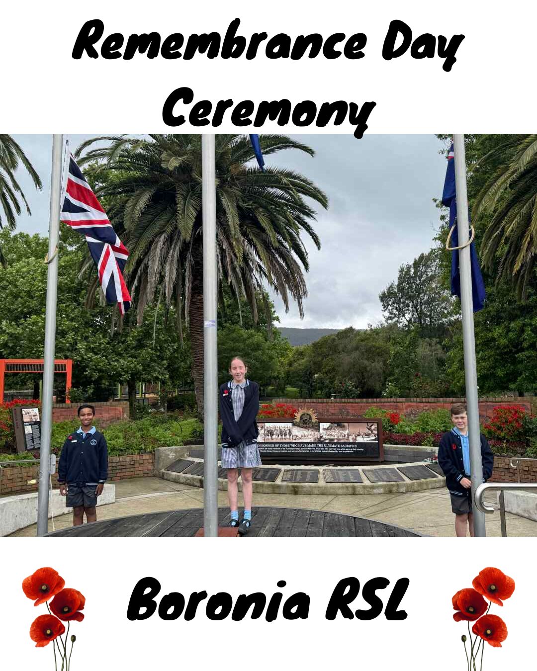 Today we paused in prayer for Remembrance Day.
It was a special time to remember and reflect on all who have encountered war and those who continue to serve. Our SJB Leaders led us with such respect and reverence.
On Sunday, our Year 6 School Captains proudly represented SJB at the Boronia RSL Remembrance Day Ceremony. We’re so proud of their leadership and the way they represented our school community.
Lest We Forget.
#SJB2025 #stjohnthebaptistprimaryferntreegully #melbournecatholicschools #HopeFilledCommunity #enrichedcommunities #lightingtheirpath #catholiceducation