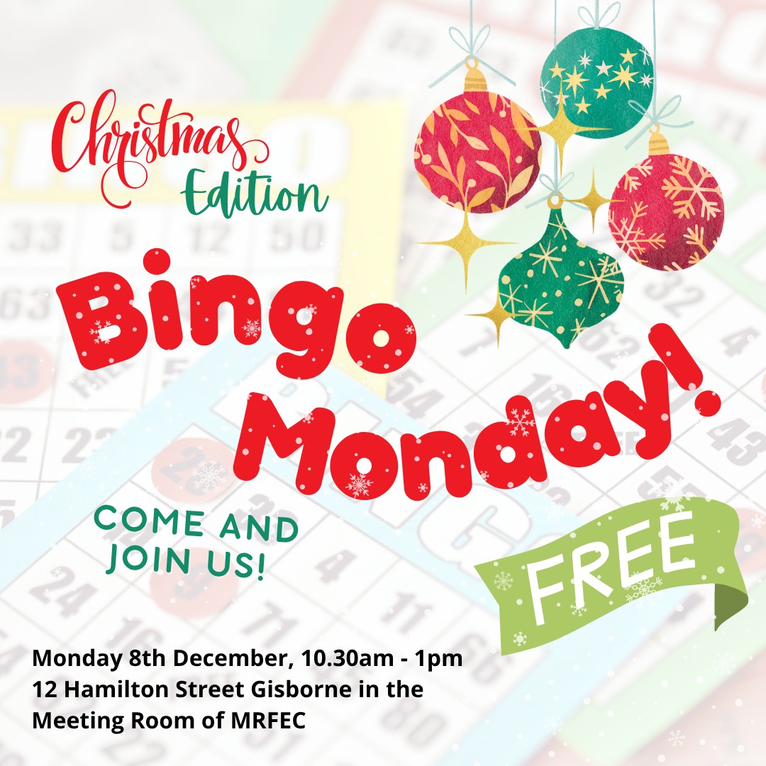 It’s beginning to look a lot like... BINGO! 🎄🔔
Join us for a festive few rounds of bingo on Monday 8 December, then stick around for a free morning tea to connect with locals and start the holiday season early!
Entry is free — just bring your holiday spirit (and a plate to share for morning tea if you have the capacity to!).
No cash prizes but a chance to meet likeminded people in the community and an opportunity for a few laughs!
Beginners and walk-ins are welcome and encouraged. Otherwise, feel free to give us a call on 03 5428 3799 to RSVP.
Eyes down at 10.30 am! 👀
Location: 12 Hamilton Street Gisborne - Macedon Ranges Further Education Centre.
We look forward to seeing you there! 😁