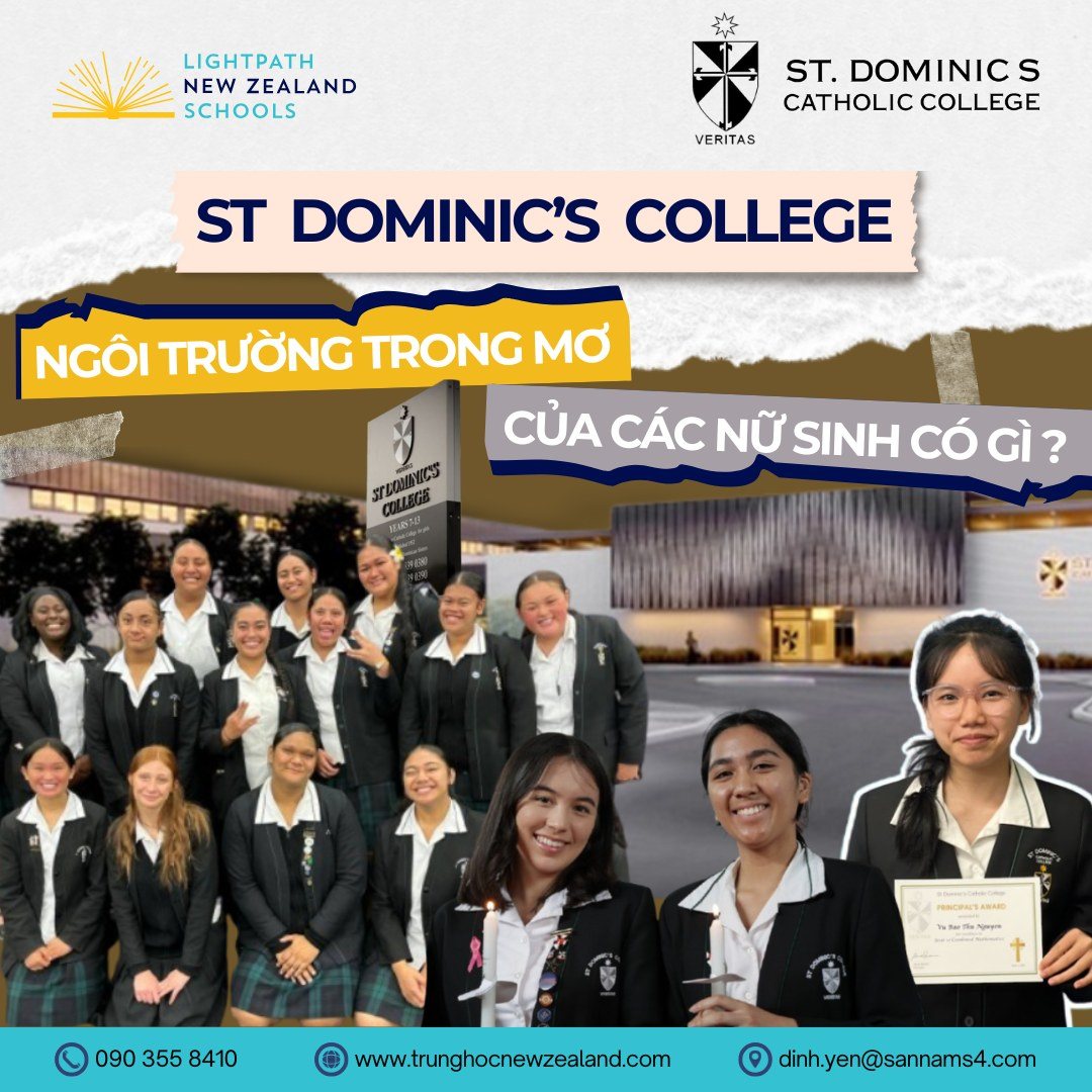 🇳🇿 Khám phá St Dominic’s College - Ngôi trường nữ sinh danh tiếng tại New Zealand! 💫
📍 Vị trí: Auckland, New Zealand
🏫 Loại trường: Công lập - Công giáo, bậc trung học (Year 9-13) dành cho nữ sinh
👩🎓 Học sinh: Học sinh quốc tế và địa phương
St Dominic’s College là một trong những trường trung học công giáo dành cho nữ được đánh giá cao với bề dày thành tích học thuật và tinh thần cộng đồng mạnh mẽ.
✨ Điểm nổi bật của St Dominic’s College:
1️⃣ Thành tích học tập ấn tượng: Học sinh đạt kết quả NCEA vượt trung bình quốc gia nhiều năm liền, được hỗ trợ phát triển năng lực tư duy phản biện và sáng tạo.
2️⃣ Môi trường nữ sinh truyền cảm hứng: Nhà trường khuyến khích sự tự tin, độc lập và lãnh đạo ở mỗi học sinh, giúp các bạn nữ tỏa sáng trong học tập và cuộc sống.
3️⃣ Cộng đồng thân thiện & đa văn hóa: Học sinh quốc tế được chào đón nồng nhiệt, hòa nhập dễ dàng với bạn bè bản xứ trong một môi trường an toàn, gần gũi và đầy cơ hội trải nghiệm.
📩 Liên hệ ngay để biết thêm chi tiết về chương trình học và cơ hội học bổng tại St Dominic’s College!
👉 Đăng ký lịch tư vấn 1-1 tại: https://bit.ly/meetingLPNZS
---
Nhận học bổng du học từ 15 - 25% học phí cho bậc trung học với #LPNZS ngay hôm nay.
☎️ +84 90 355 8410
📧 dinh.yen@sannams4.com
📌 Tìm hiểu thêm tại Website: https://www.trunghocnewzealand.com/
#Duhoc #NewZealand #TrunghocNewZealand #LightPathNZSchools #LPNZS #Hocbongtrunghoc