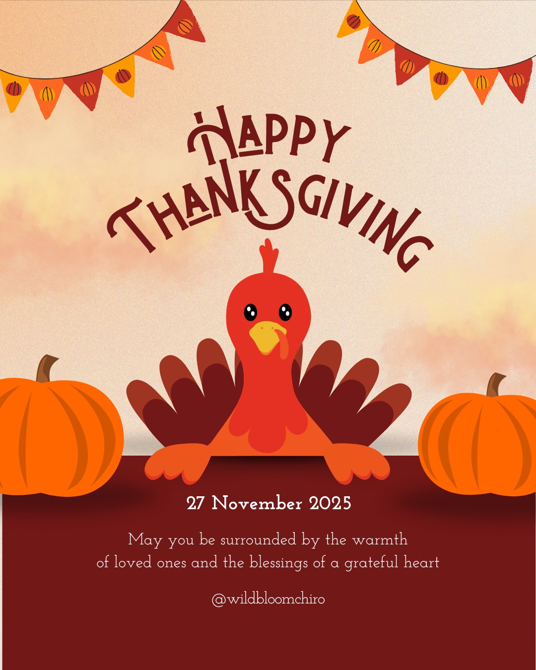 As we gather to give thanks this season, we’re feeling especially grateful for our amazing patients — the heart of everything we do! Your trust and commitment to your health inspire us every day to keep providing the best chiropractic care possible. Watching you move, feel, and live better reminds us how meaningful our work truly is.
From all of us at Wild Bloom Chiropractic, we wish you a joyful Thanksgiving surrounded by good food, great company, and plenty of reasons to smile (and stay aligned 😉). 🦃✨
.
.
.
#ThanksgivingGratitude #ThankfulForOurPatients #ChiropracticCare #HealthySpineHappyLife #GratefulHeart #wildbloomchiropractic #gallatintn #thanksgiving