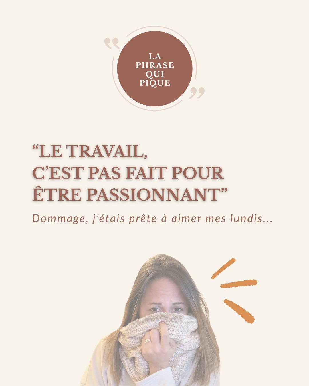 𝐒𝐞́𝐫𝐢𝐞𝐮𝐬𝐞𝐦𝐞𝐧𝐭, 𝐪𝐮𝐢 𝐚 𝐝𝐞́𝐜𝐢𝐝𝐞́ 𝐪𝐮𝐞 𝐥𝐞 𝐛𝐨𝐮𝐥𝐨𝐭, 𝐜’𝐞́𝐭𝐚𝐢𝐭 𝐩𝐚𝐬 𝐜𝐞𝐧𝐬𝐞́ 𝐞̂𝐭𝐫𝐞 𝐤𝐢𝐟𝐟𝐚𝐧𝐭 ?
On dirait qu’aimer ce qu’on fait, c’est devenu suspect.
“Non mais t’es payé.e, c’est pas pour t’amuser hein.”
Bah si, justement !
Je veux aimer mes lundis.
Je veux avoir de l’énergie le matin, pas la boule au ventre.
Parce qu’aimer ce qu’on fait, c’est pas du luxe.
C’est juste du bon sens (et un peu d’amour-propre).
💬 Dis-moi, toi t’en penses quoi ? On a le droit d’aimer bosser, ou c’est réservé aux licornes ? 🦄
Prends soin de toi 🤎
—————————
🙂 Je m’appelle Olivia,
✨ Je suis Coach certifiée en Ikigaï et Transition professionnelle
👉 Je t’accompagne dans ta (re)découverte de toi-même pour t’aider à façonner une vie personnelle et professionnelle qui te ressemble
#phrasequipique #transitionprofessionnelle #epanouissementprofessionnel #reconversion #amersontravail #travailsensé #oserlechangement #femmesenquete #travaillerautrement #plaisirauboulot #bilanDeCompetences #vivresonikigai #quettedessens #changerviedetravail #lefuturautravail