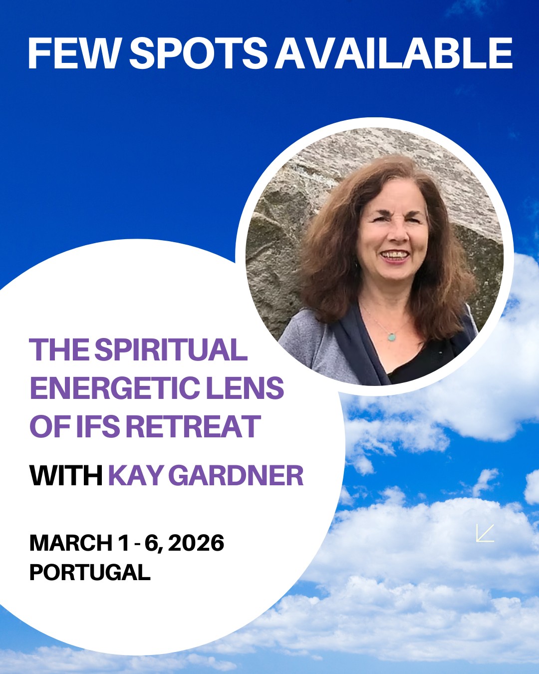 THE SPIRITUAL ENERGETIC LENS OF IFS RETREAT WITH KAY GARDNER
This 6-Day Residential Retreat will help you expand your experience and understanding of parts work to include a rich and deep resonance with energy and spirituality. Kay has taken the things that have enriched, inspired and enlivened her along this path and included them in this retreat.
The retreat will take place over 6 days in Portugal from March 1st - 6th, 2026.
Register now @ www.souliology.com
#KayGardner #IFSRetrreat #InternalFamilySystems #PartsWork #SpiritualRetreat #EnergyHealing #PortugalRetreat #MindBodySoul #HealingJourney #SelfDiscovery #TherapistRetreat #WellnessRetreat #HealingSpaces #IFSCommunity #EmotionalHealing #PersonalGrowth #RetreatInPortugal #TransformativeRetreat #InnerWork #SoulConnection