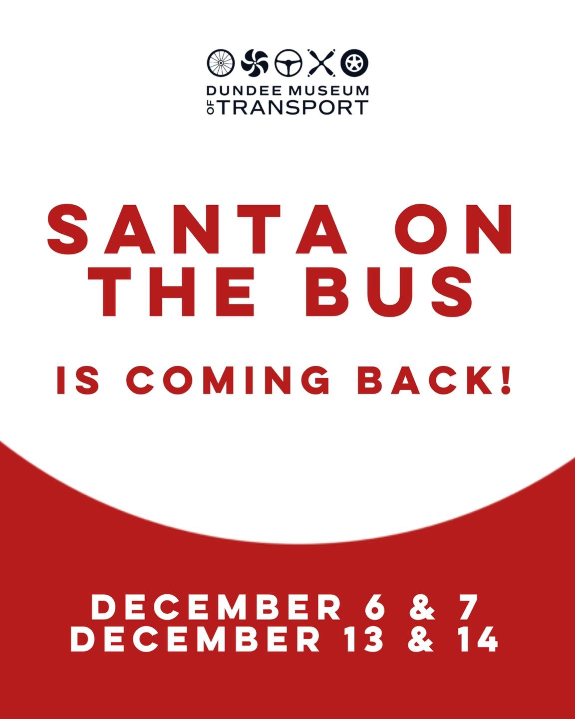 🎅🚌 COMING SOON! The beloved Santa on the Bus is coming back to Dundee Museum of Transport this December!
Keep an eye on our socials and website for booking info and more details coming very soon!
📅 December 6 & 7
📅 December 13 & 14