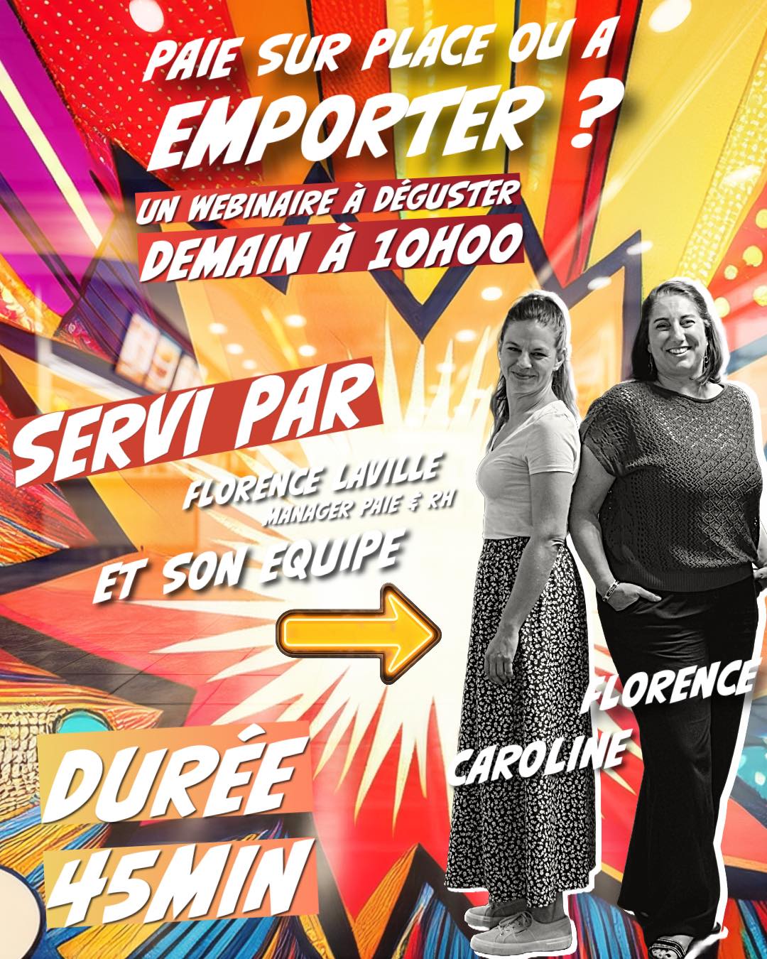 👉🏻C'est demain! webinaire dédié au secteur de la restauration rapide.
✍🏻N'oubliez pas de vous inscrire!
#webinaire #fastfood #restaurationrapide #information #actualitelegale #actualite #gestiondelapaie #groupefgc