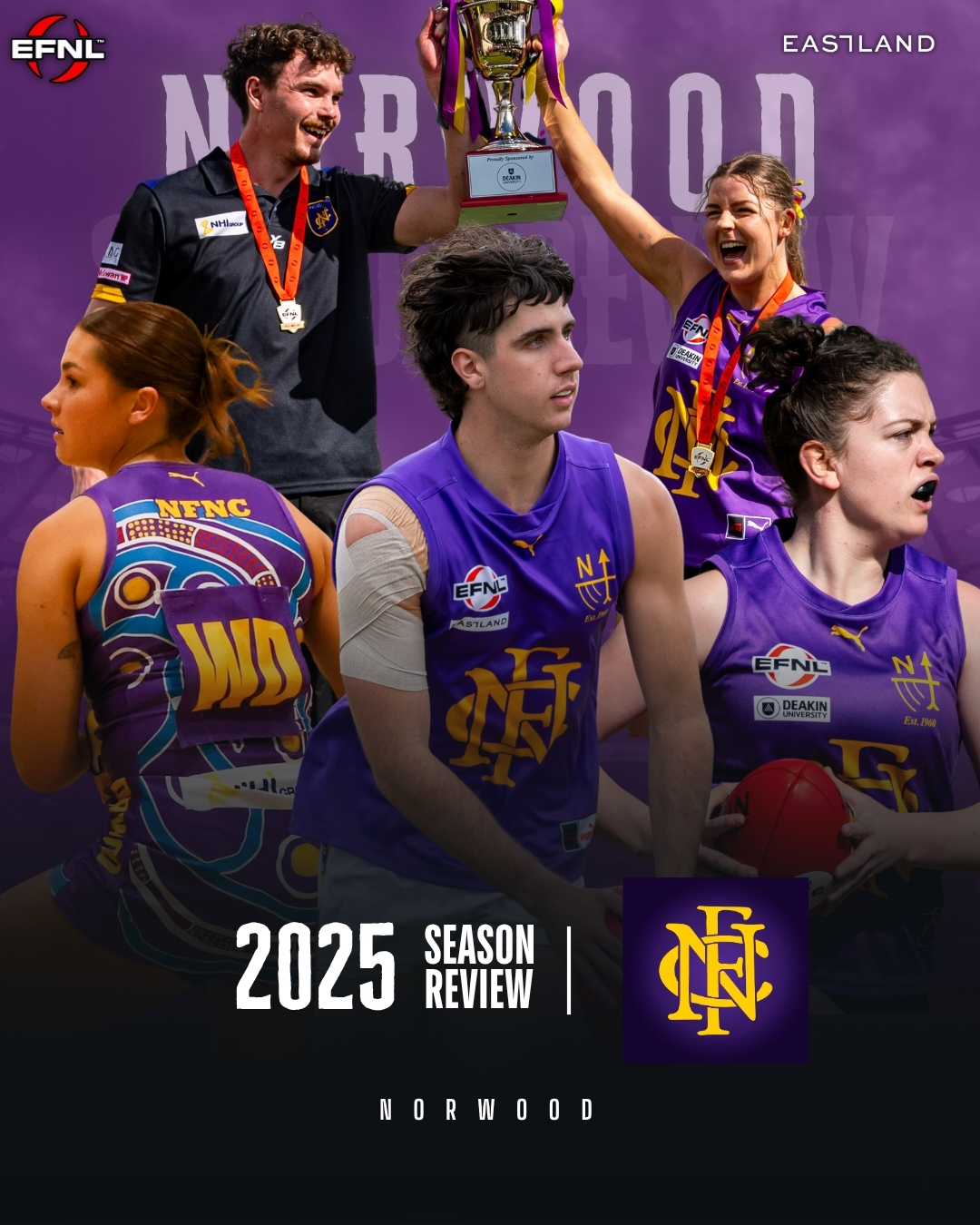 @eastland 2025 Season Review |@norwoodfnc
A rebuild year for Norwood's Senior Men's side, as the Senior Women's side win a flag in their first season and the Netball program continued to thrive.
READ HERE: https://www.efnl.org.au/eastland-2025-season-review-norwood
📸: @fieldofviewphotography