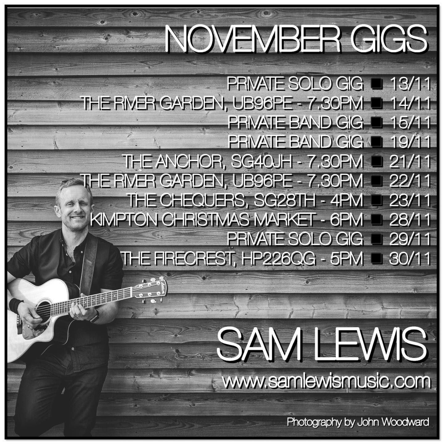 ◾️ NOVEMBER GIGS!
🌎 www.samlewismusic.com
#HertfordshireWeddingMusic #HertfordshireWeddingBand #HertfordshireWeddingSupplier #HertfordshireFunctionBand #HertfordshirePartyMusic #HertfordshirePartyBand #HertfordshirePubBand #LondonPartyMusic #LondonPartyBand #LondonFunctionBand #LondonPubBand #LondonWeddingSupplier #HertsWeddingMusic #HertsWeddingBand #HertsFunctionBand #HertsWeddingSupplier #HitchinWeddingBand #HitchinPartyBand #HitchinPubBand #HitchinWeddingSupplier #LiveMusicLondon #LiveMusicHitchin #LiveMusicBucks #LiveMusicHerts #LiveMusicBeds #SamLewisBand #SamLewisMusic #SamLewisWeddingAndPartyBand #SamLewisHertfordshire #SamLewisSinger