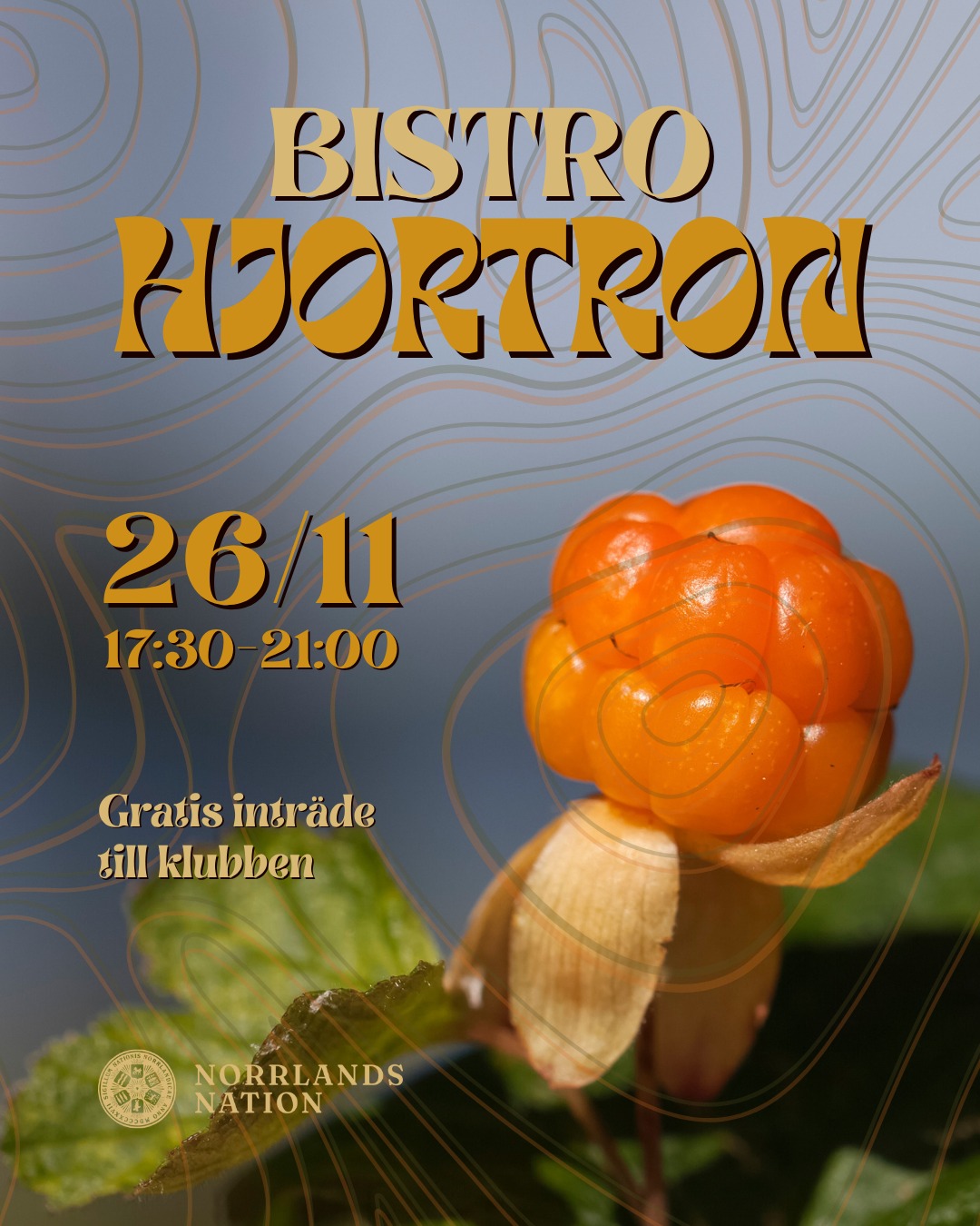 Favoriten är tillbaka: varmt välkomna till Bistro Hjortron!
Börja kvällen med att avnjuta lyxig pubmat: saftiga mackor, frasiga sallader och dirty fries i en mysig loungemiljö. Dörrarna öppnar 17:30 till Brända tentan, och håller öppet ända fram till att klubben drar igång vid 21:00.
Gratis inträde till den efterföljande temaklubben gäller via Bistro Hjortron!
Boka bord redan idag och säkra en plats till temaklubben ni inte vill missa!
Sista bokningsdagen är 24/11 och sker via länken i Facebook-eventet. Bordet hålls i 15 minuter efter bokad tid. Därefter gäller drop in i mån av plats. Insläppet stänger och sista matbeställningen sker runt 20:30.
Datum: 26 november
Tid: 17:30-21:00
Plats: Brända tentan
ID och nationskort krävs.
Varmt välkomna!
___
The favourite is back: welcome to Bistro Hjortron!
Start the evening by enjoying luxurious pub food: juicy sandwiches, crispy salads and dirty fries in a cosy lounge environment. Doors open at 17:30 for Brända tentan, and remain open until the club kicks off at 21:00.
Free admission to the theme club via Bistro Hjortron!
Book your table today and secure your place at the theme club you don't want to miss!
The last day for bookings is 24/11 and can be made via the link in the Facebook event. Tables will be held for 15 minutes after the booked time. After that, drop-in is subject to availability. Admission closes and the last food order is taken around 20:30.
Date: November 26th
Time: 17:30-21:00
Location: Brända tentan
ID and nation card required.
Most welcome!