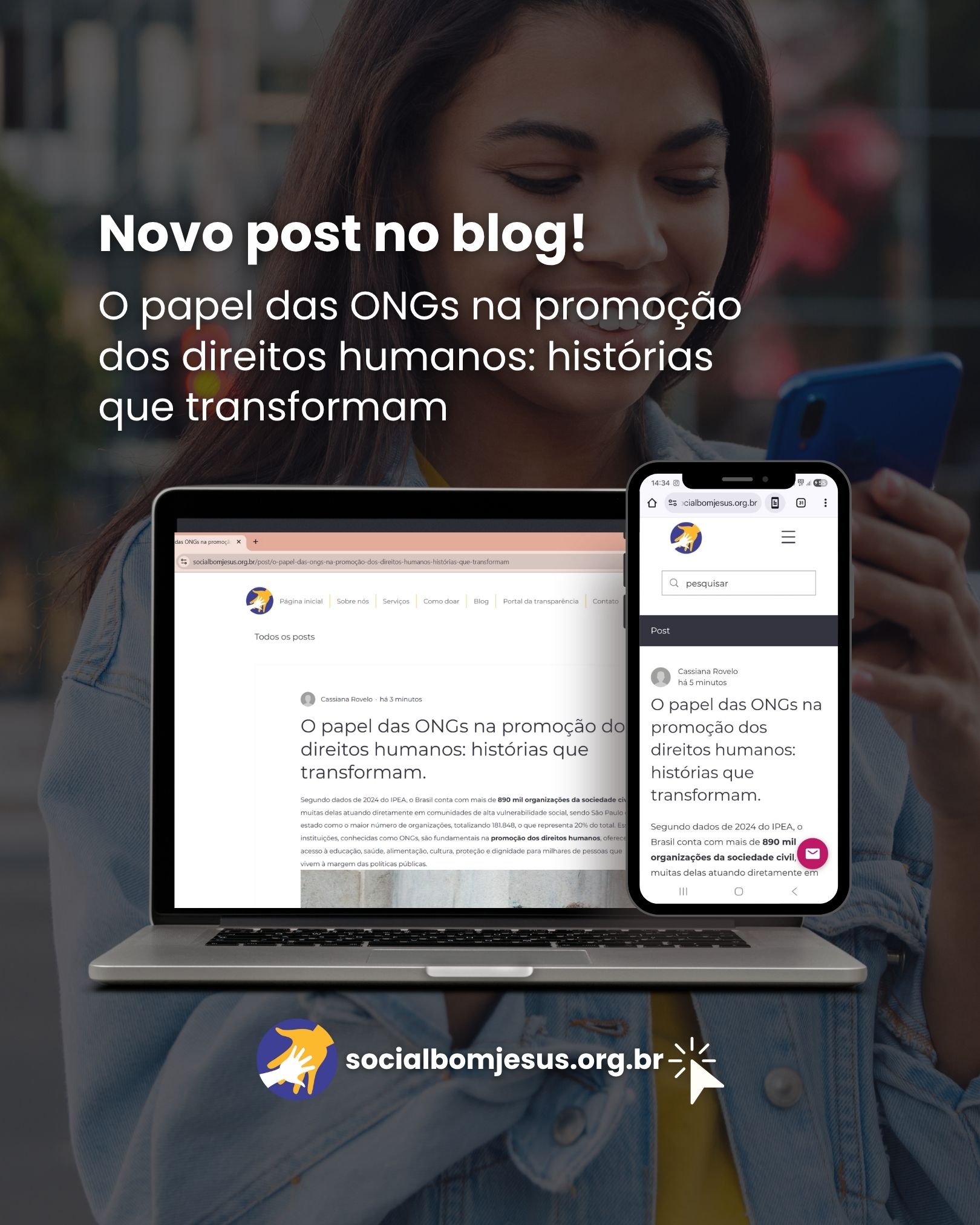 Mais do que preencher lacunas, as ONGs constroem pontes de cidadania, fortalecem vínculos comunitários e ampliam oportunidades. Elas atuam onde o Estado muitas vezes não chega, com escuta ativa, presença constante e ações que respeitam a diversidade e a singularidade de cada território.
O Social Bom Jesus, com 44 anos de atuação, é uma dessas organizações que fazem a diferença. Presente em diversos bairros da Zona Sul de São Paulo, ela transforma realidades por meio de projetos sociais que acolhem, educam e empoderam.
E é sobre essa trajetória que fala Cassiana Rovelo, supervisora da instituição, em um relato emocionante que nasceu de uma conversa com seu filho!
Acesso nosso blog para conferir.
www.socialbomjesus.org.br
#direitoshumanos #ONG #papeldasONGs #saopaulo #inclusaosocial