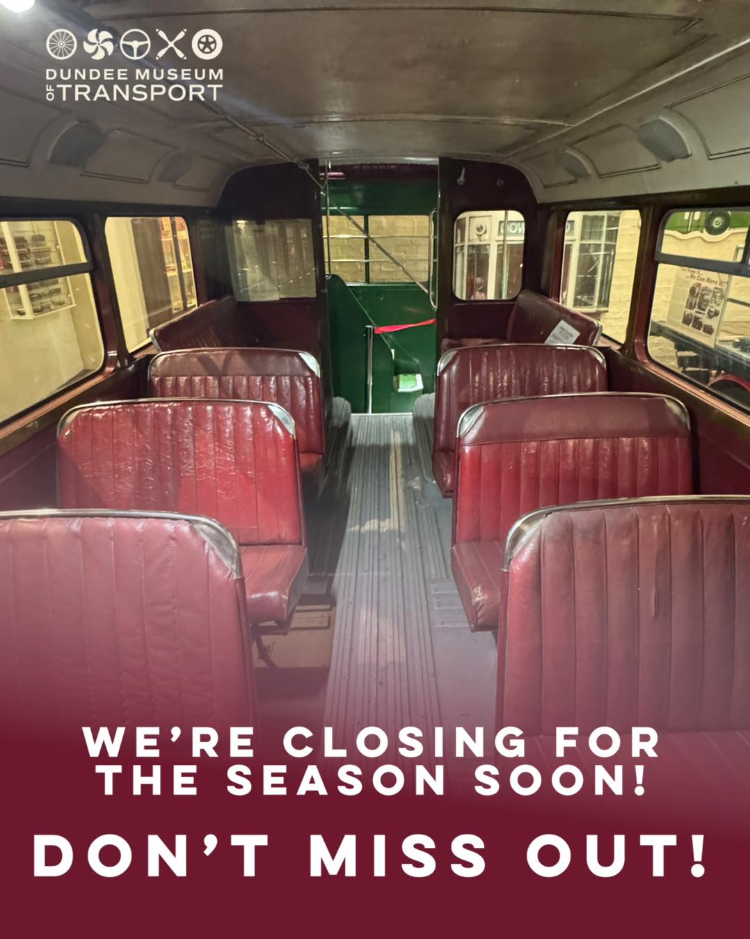 🚌🏁 There are only a few weeks left to visit the Dundee Museum of Transport before we close for the season!
Don’t miss your chance to explore Dundee’s transport history, climb aboard vintage vehicles, and discover the city’s rich engineering past.
Plan your visit today before the museum closes for winter!
📍 Dundee Museum of Transport, Market Mews
📆 until 14th December
⏰ 10am - 4.30pm (Fri - Mon only)
🎟 https://www.dmoft.co.uk/visit