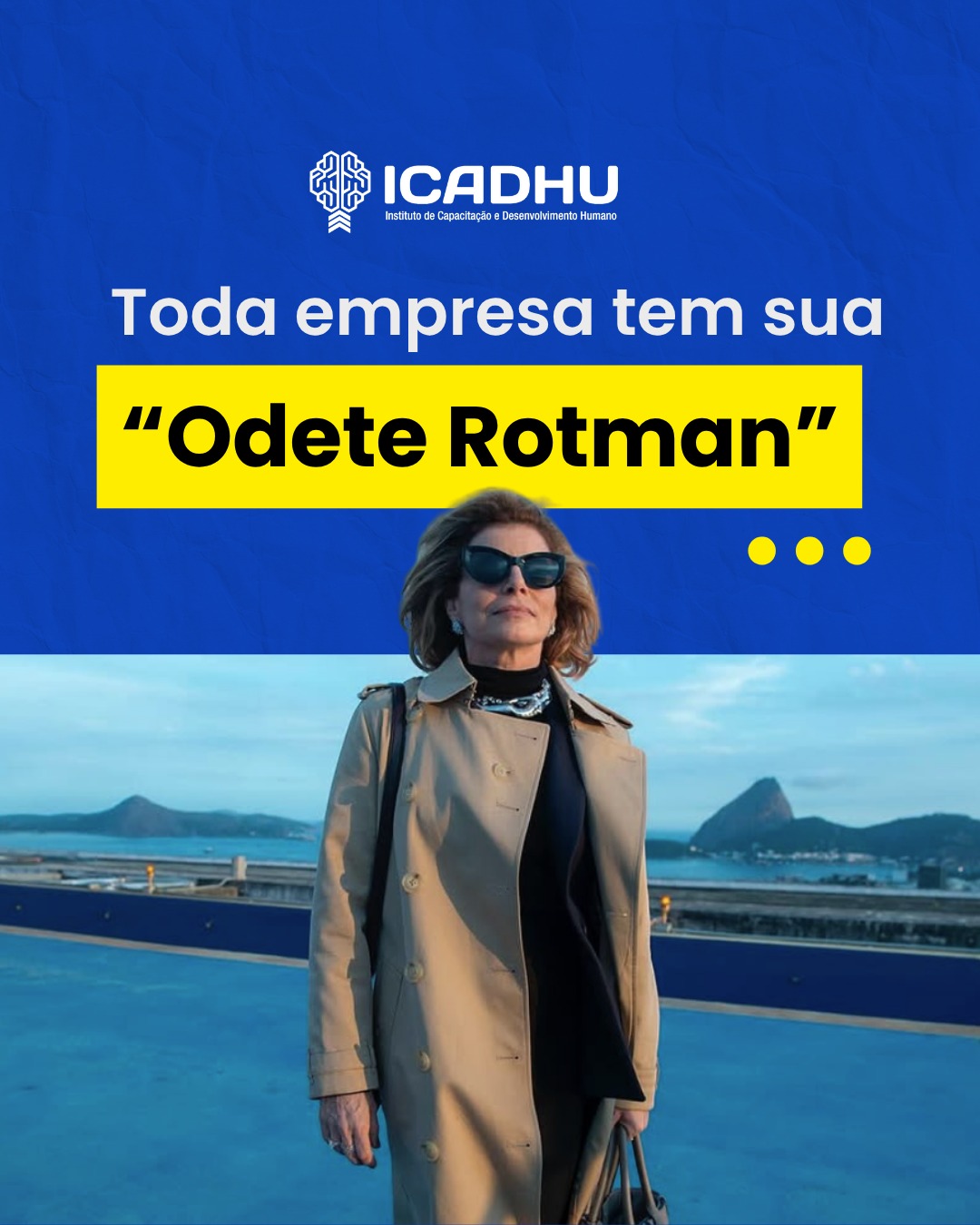 Toda empresa tem sua “Odete Rotman”: aquela liderança autoritária que confunde poder com respeito.
Quando o ego assume o comando, a equipe se cala e a produtividade despenca.
Gestão humanizada é feita de escuta, empatia e responsabilidade, não de imposição.
🚀 Invista em treinamentos que desenvolvem líderes capazes de inspirar, e não intimidar.
#LiderançaPositiva #GestãoHumanizada #ClimaOrganizacional #DesenvolvimentoDeLíderes #ICADHU #VemProICADHU