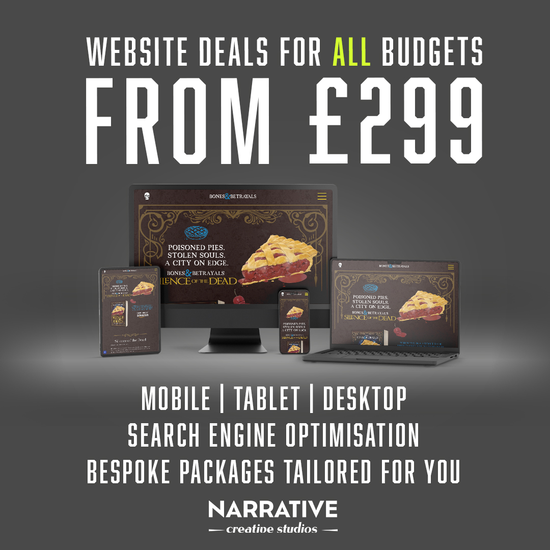 If the eyes are the window to the soul. A website is the window to your business.
From a single page online presence to a full-blown e-commerce site – a well-designed web presence provides your customers with the assurance that you are a reputable, professional business who cares about how it is represented.
The opposite is also true, outdated, hard to navigate and lacking an ascetically pleasing look and feel is just as bad, if not worse, as no online presence at all.
We are here to help - with solution for all budgets.
Pick your fit and get online in no time:
• Entry Level – from £299: mobile-friendly, easy to update.
• All-Inclusive – from £399: one price, hosting + domain included.
• Basic E-commerce – from £499: secure checkout, product pages, stock & shipping tools.
• Custom – from £899: bespoke design, advanced features, built for growth.
All builds include mobile/tablet/desktop layouts and SEO setup with a clear handover so you’re in control.
Ready to start? Contact us today.
www.narrativecreativestudios.com/webdesign