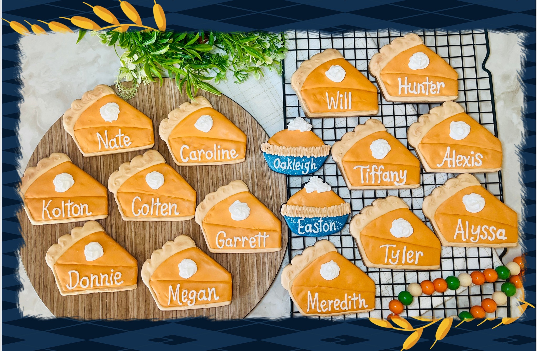 Friendsgiving was a little sweeter with name place cookie cards!
