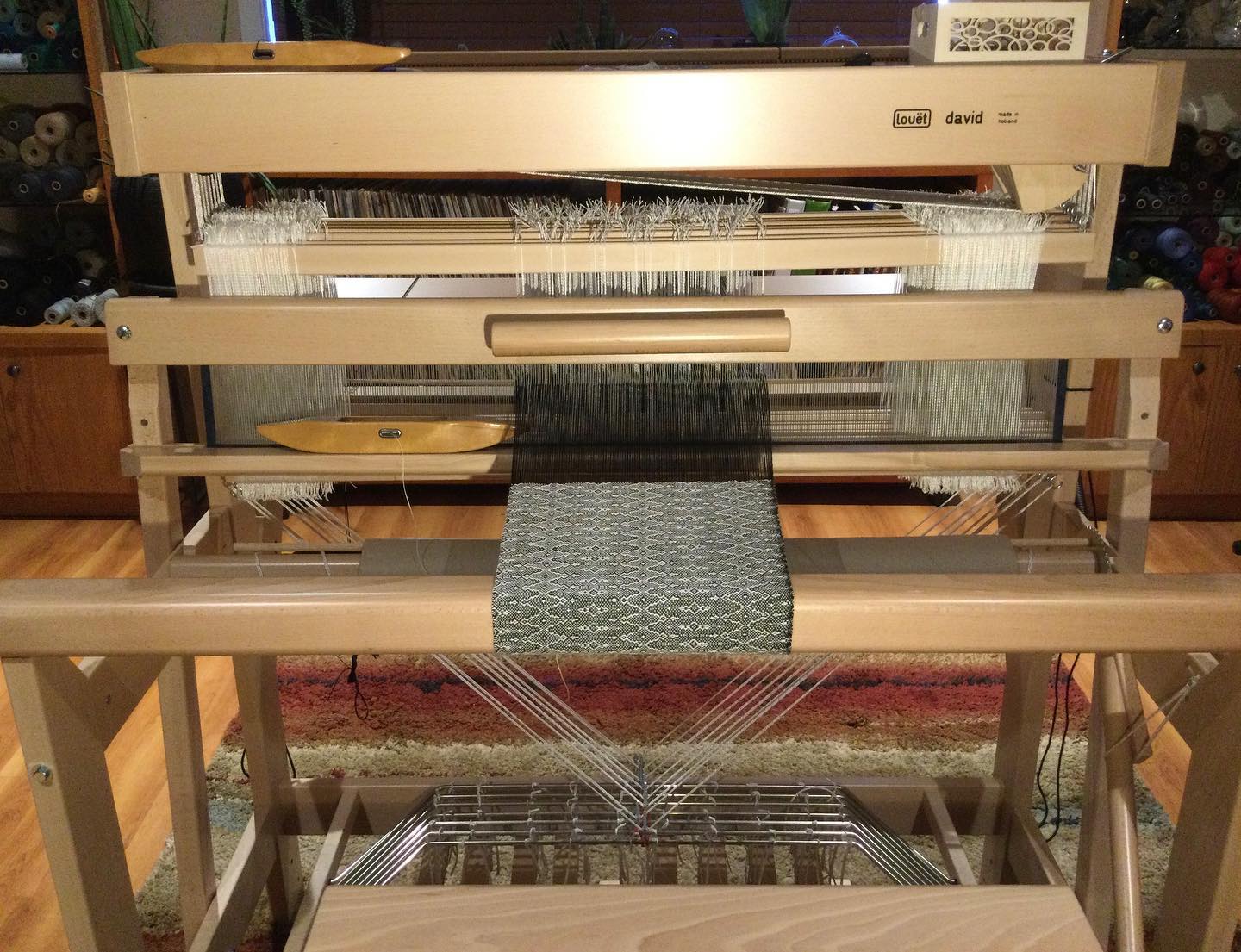 Hand woven textiles by weaver, Annie Treger. Her works will be on fine display at Christmas at the Courthouse this Nov 22-23.