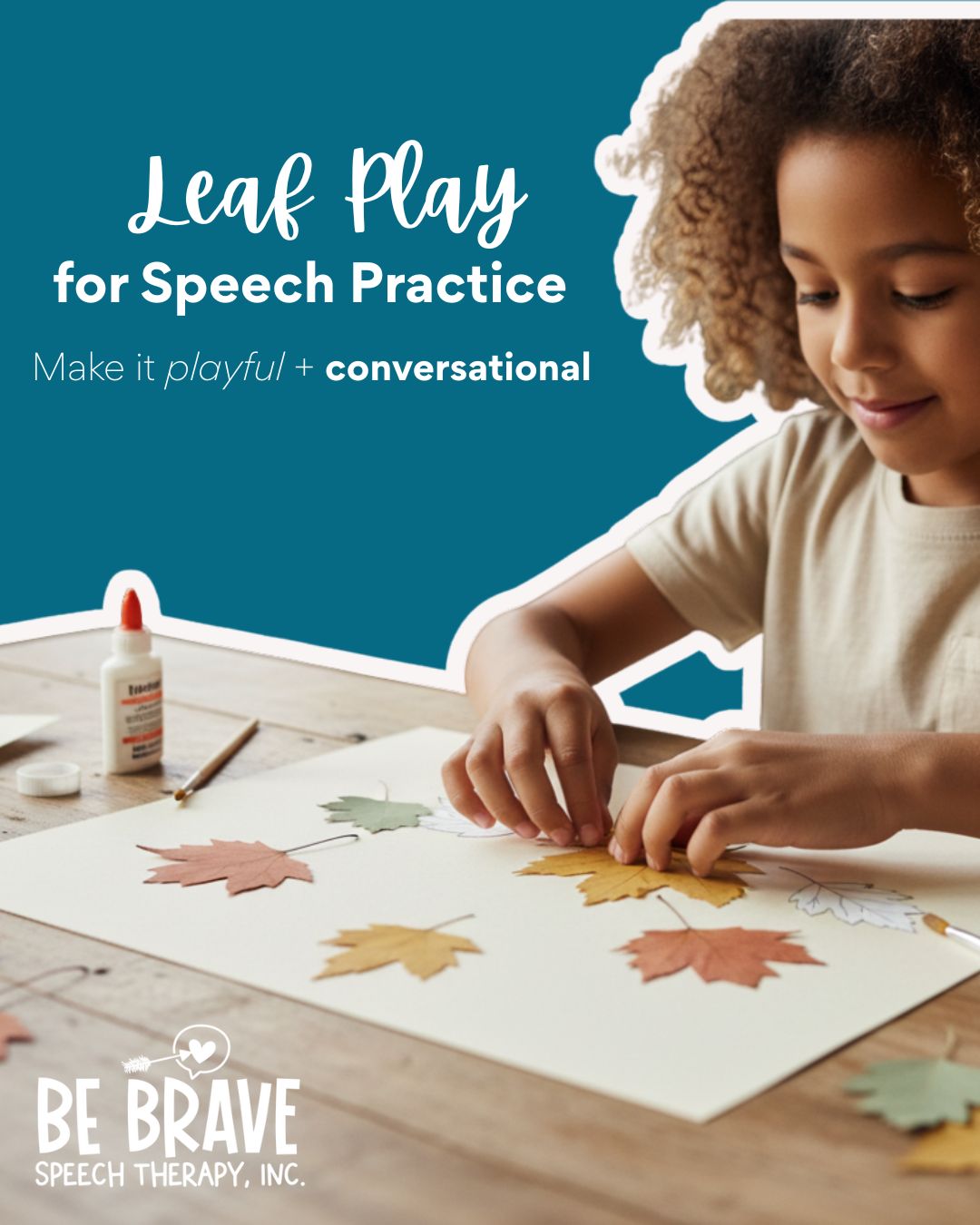 As you collect and sort leaves, look for ways to practice your child’s target sounds naturally during play.
Working on /l/?
Try: leaf, look, little, yellow, blow, fall
Targeting /s/?
Try: swish, sweep, soft, circle, see
Encourage your child to repeat words or short phrases as you make leaf rubbings, collages, or simple nature art.
Make it playful by:
- giving each leaf a “name”
- saying a silly sentence with the target sound
- taking turns describing what you see
Try this activity and let me know how it goes!
#SpeechTherapyIdeas #SpeechSounds #PlayBasedLearning #FallSpeechTherapy #LeafActivities #LanguageDevelopment #ArticulationPractice #SpeechTherapist #EarlyIntervention #ParentEducation #BeBraveSpeechTherapy #SpeechSoundPractice #SpeechTherapyAtHome #ReceptiveLanguage #SLPTherapyTools #escondidomoms #escondidocalifornia #sanmarcosmoms #sanmarcoscalifornia #northcountysdmoms #sandiegoslp #SpeechPathologist #PrivatePracticeSLP #pediatricslp #escondidokids #sanmarcoskids