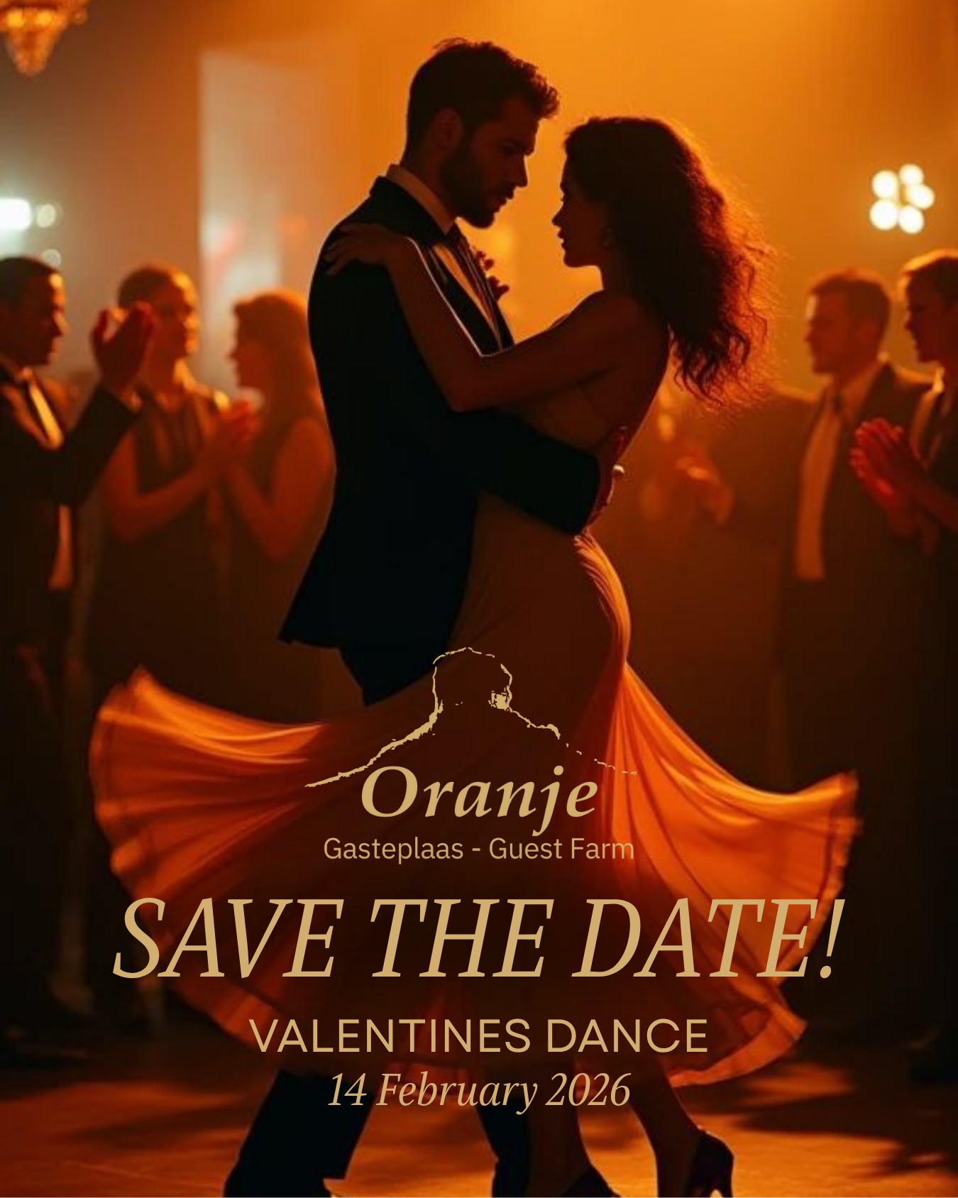 Mark your calendars for an evening of elegance and romance at our annual Valentine's Dance on Saturday, 14 February 2026! ❤️
Keep an eye out for more details coming soon!
📧 To find out more, email us at info@oranjegasteplaas.co.za
#ValentinesDance #OranjeGuestFarm #RomanticEvening #LoveInTheMountains #SaveTheDate