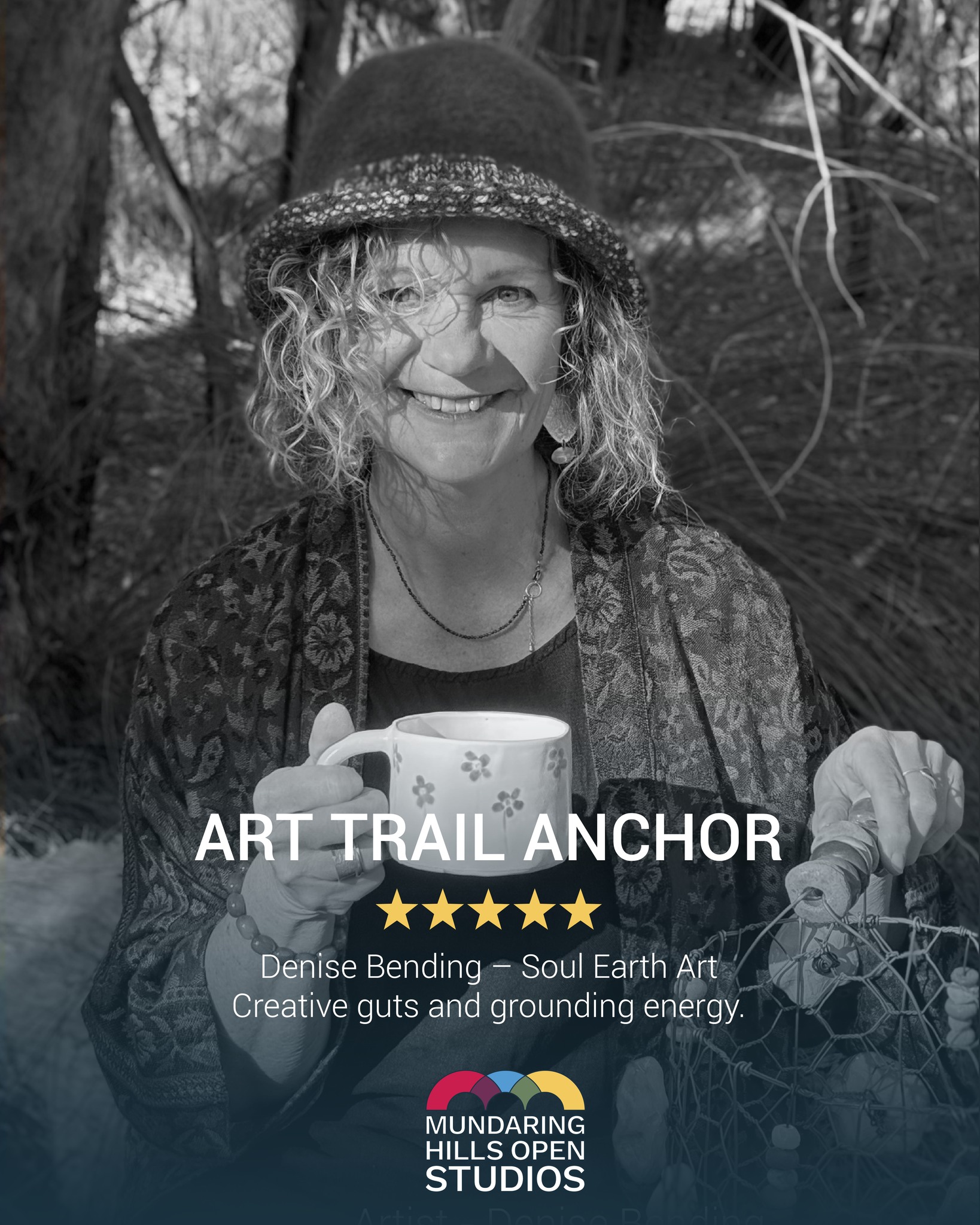 Denise Bending – Soul Earth Art
Creative guts and grounding energy.
Denise Bending brings strength, heart and serious creative force to everything she touches. Her ceramic and sculptural works feel deeply rooted — slow art made with intention.
But she’s not just an artist. As one of the key organisers behind MHOS2025, Denise helped shape this year’s trail with clarity, care, and a whole lot of behind-the-scenes grit. She’s one of the reasons this whole thing holds together.
Denise Bending | Soul Earth Art
#MundaringHillsOpenStudios #SoulInClay #ArtAndCommunity #WAartists #PerthHillsArt #ArtistsInTheHills #LocalLegends