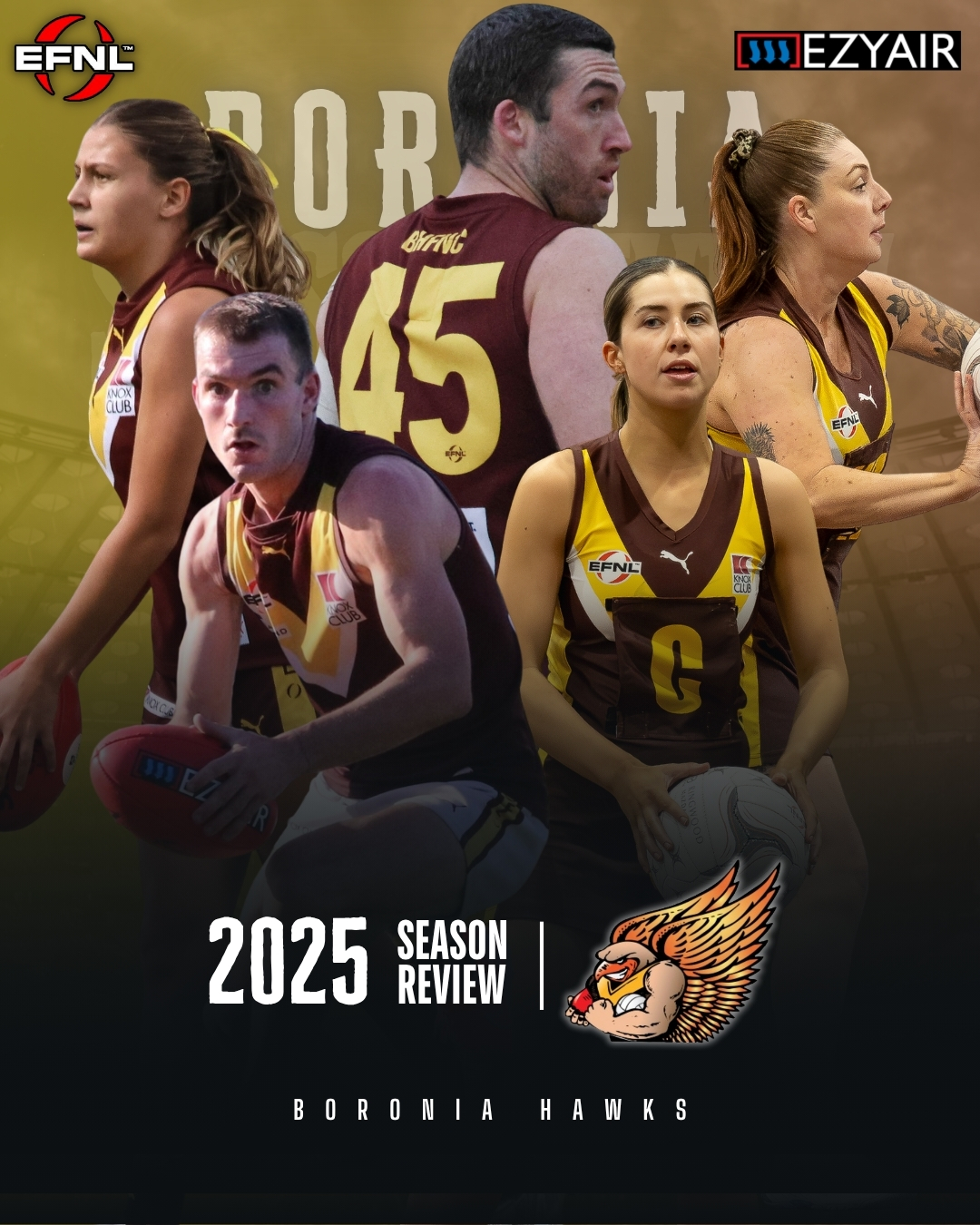 EZYAIR 2025 Season Review | @boroniahawksfnc
The Hawks Senior Men's entered Division One footy, making the 2025 finals series, while the Senior Women's side took a big step forward with a new-look side.
Read at EFNL.org.au.
📸: @fieldofviewphotography and @davisharriganphotos