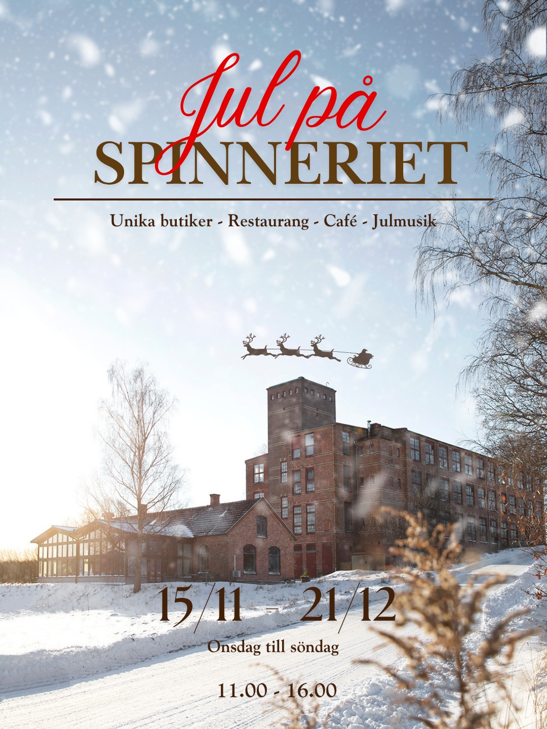 Jul på Spinneriet 🎄
I sex helger framöver kommer Spinneriet slå upp dörrarna för härlig julstämning. Dessa helger är uppbokade med olika händelser som schemat i inlägget visar!
Ta med vänner och familj och ladda upp inför julen 🎁
Öppet varje helg 11-16
#julkänsla #julpåspinneriet #spinnerietilindome #smultronställe #utflyktigöteborg