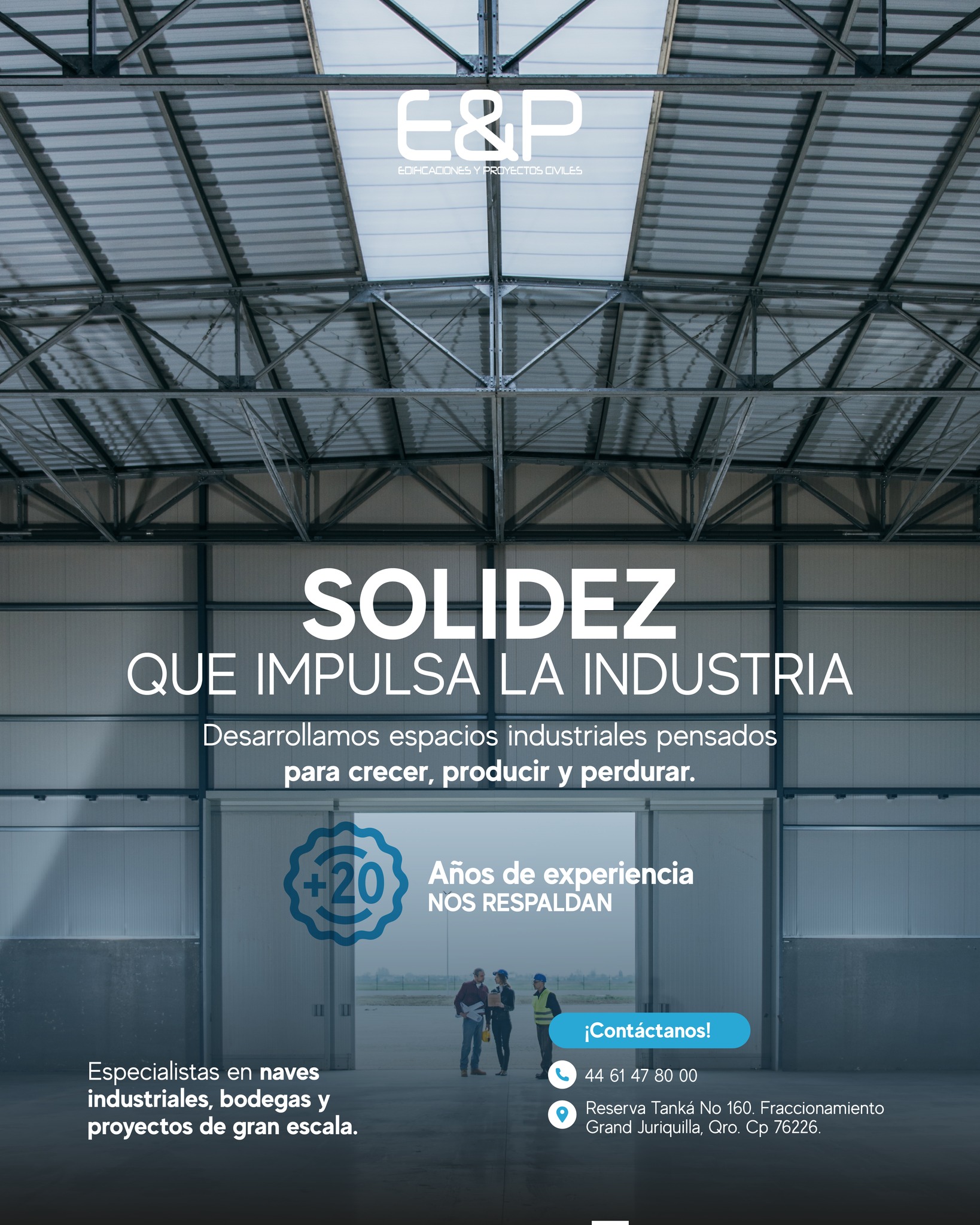 🏗️ SOLIDEZ QUE IMPULSA LA INDUSTRIA
En E&P – Edificaciones y Proyectos Civiles desarrollamos naves industriales, bodegas y proyectos de gran escala diseñados para crecer, producir y perdurar. 💪
Con más de 20 años de experiencia, garantizamos infraestructura sólida, funcional y duradera, adaptada a las necesidades de cada cliente.
📲 Solicita tu cotización hoy
📲 WhatsApp: 4461478000
☎️ Teléfono: 4461478000
📍Ubicación: Reserva Tanká No 160. Fraccionamiento Grand Juriquilla, Querétaro
💼 E&P — Construimos el espacio donde crece tu industria.
#SolucionesIndustriales #InfraestructuraIndustrial #CalidadConstructiva #InstalaciónYMantenimiento #Queretaro #ConstrucciónIndustrial