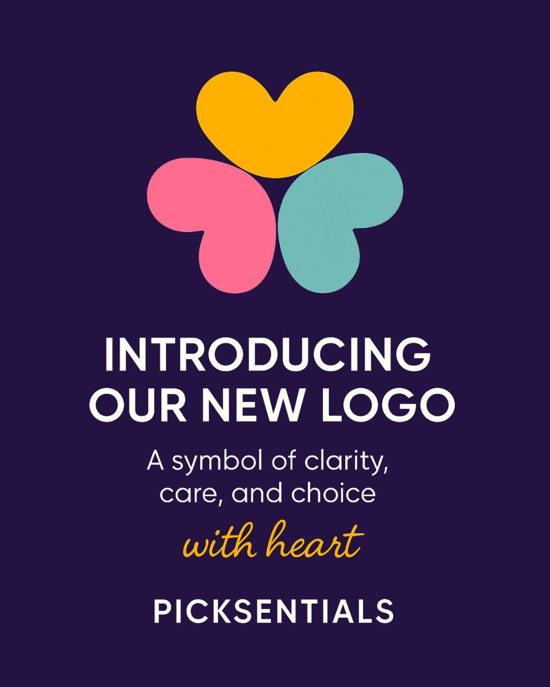 Introducing the new Picksentials logo!
A fresh look that celebrates who we are and what we stand for.
Our new mark is a fusion of hearts, the letter “P,” a butterfly, and even a human form-reminding us that Picksentials is all about choosing what truly matters, with care and joy.
Each color carries intentional meaning:
💚 Mint Green for clarity and balance
💗 Carnation Pink for warmth and love
🧡 Saffron for positivity and energy
🌌 Dark Midnight Blue for depth and trust
A new look, same mission:
To help you pick your essentials with heart.
#Picksentials #NewLogo #BrandReveal #FFNDubai