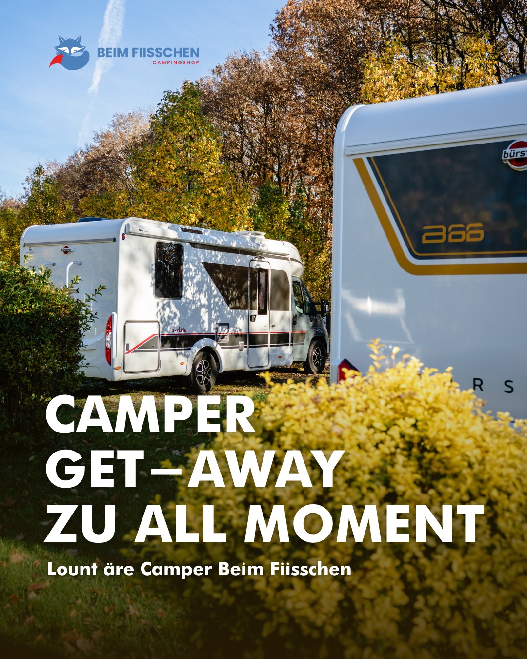 🚌🏕️ Beim Fiisschen kënnt dir zu all Joreszäit e Camper lounen!
Kuckt op www.fiisschen.lu a fannt de perfekte Camper fir är nächst Aventure 🗺️