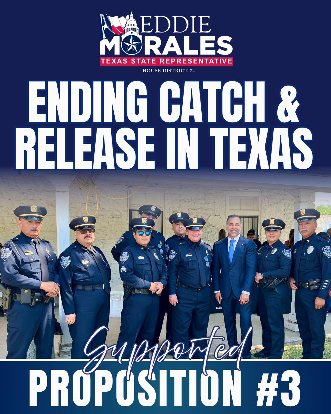 This session, I joined in support of Proposition #3, ending catch and release for violent offenders in Texas.
Public safety is a top priority for our communities and my office. With Texans voting overwhelmingly in support of this proposition, judges will now be required to deny bail to individuals accused of violent or sexual offenses punishable as a felony if it demonstrated that the individual will likely not willfully appear in court and/or that the individual is a danger to the community or victims.
Too often, violent criminals are released back on the street and recommit heinous acts. This needed to stop. I am thankful for the work done in the Legislature to get this on the ballot and for Texans to make their voice heard. I remain committed to ensuring the safety of our communities. #MoralesForTexas #AVoiceForAll