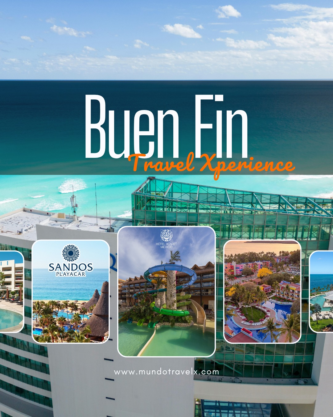 ✨ Buen Fin Travel Xperience ✨
Del 13 al 29 de noviembre vive una experiencia única con ofertas exclusivas en los mejores hoteles de México 🇲🇽
Karisma · Xcaret · Sandos · Oasis · Playa Resorts · Hilton · Iberostar · RCD Hotels · Lomas Hospitality · Grupo Brisas · ¡y muchos más!
🏖️ Playas que inspiran, momentos que perduran.
📅 Promoción válida por tiempo limitado.
📲 Escríbenos y planea tu próxima escapada con @travelx.byfraveo
#BuenFin2025 #ViajaConEstilo #TravelXperience #MundoTravelX #HotelesDeMéxico #EscapadaPerfecta #ViajarEsVivir