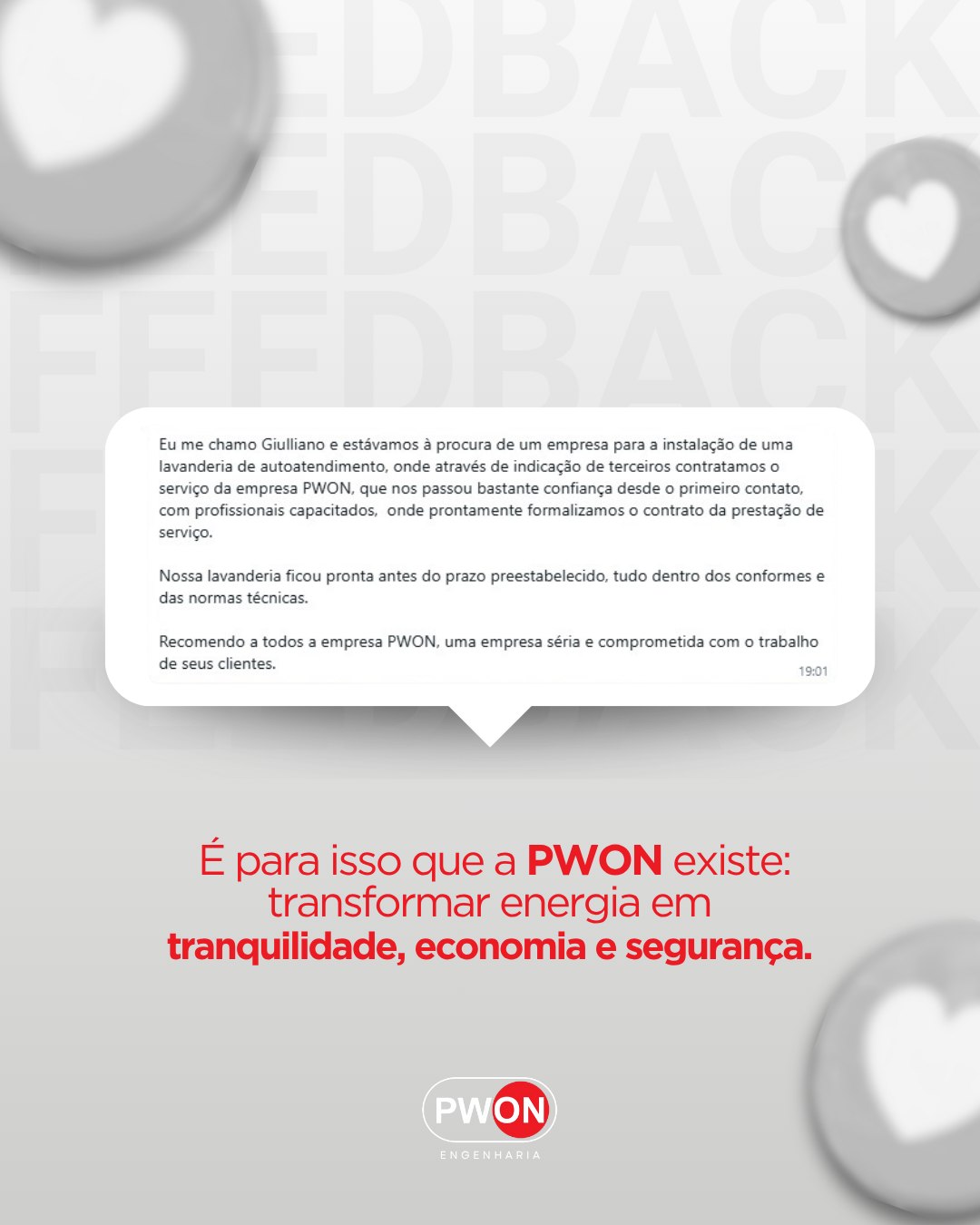 Cada feedback como esse nos lembra o porquê de fazermos o que fazemos.
Ver um projeto entregue gerar tranquilidade, economia e segurança é a melhor recompensa que poderíamos ter.
Seguimos firmes no propósito de levar energia de qualidade e confiança para cada cliente que acredita no nosso trabalho.