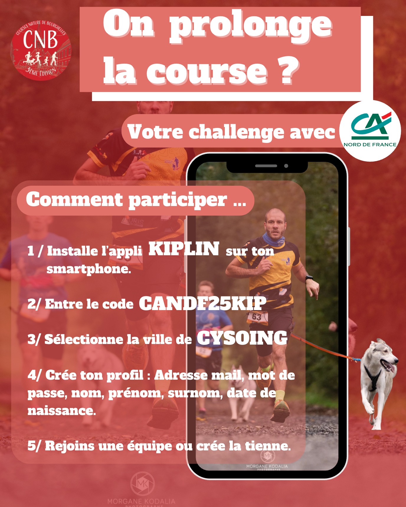AMIS MARCHEURS, COUREURS, CANICROSSEURS ET MEME CYCLISTES, VENEZ RELEVER LE DEFI !🏆
Du 15 AU 29 NOVEMBRE vous pouvez transformer chaque kilomètre en don (grâce au Crédit Agricole de Cysoing) pour l'association Améli'ore la vie, notre partenaire de coeur...🙏
Alors vite rejoignez-nous et prolongez l'état d'esprit des Courses Nature de Bourghelles : le sport solidaire pour tous😊
On compte sur vous pour fouler les sentiers de Bourghelles et d'ailleurs...👟
Alors, vous êtes prêts ?
#CNB #coursesnaturebourghelles #sports #ameliorelavie #creditagricolecysoing