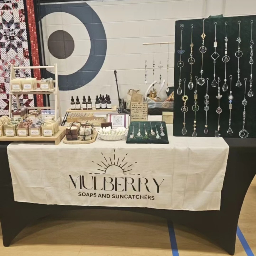 Delectable soaps and more by Mulberry Soaps and Suncatchers. Another fine, local vendor who will be at our annual holiday show, Christmas At The Courthouse, this weekend!