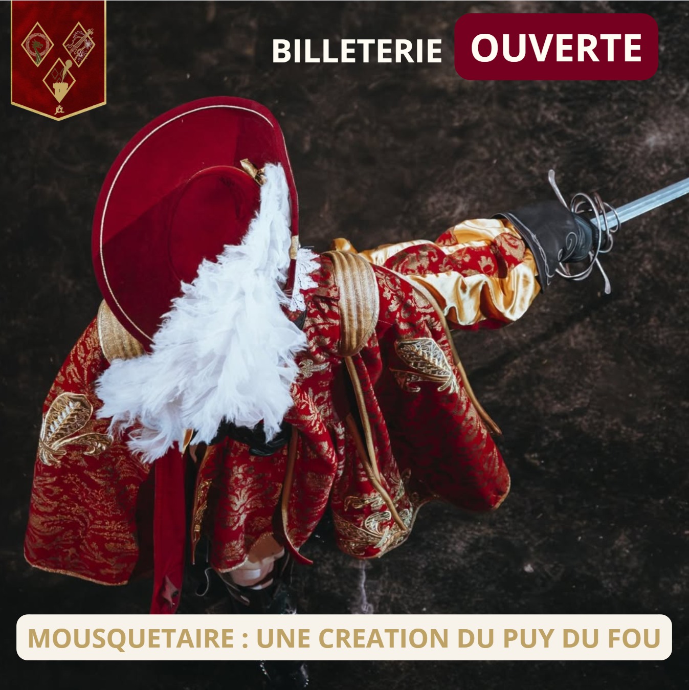 𝐌𝐎𝐔𝐒𝐐𝐔𝐄𝐓𝐀𝐈𝐑𝐄 : 𝐔𝐍𝐄 𝐂𝐑𝐄𝐀𝐓𝐈𝐎𝐍 𝐃𝐔 𝐏𝐔𝐘 𝐃𝐔 𝐅𝐎𝐔 ⚔️ 𝐁𝐈𝐋𝐋𝐄𝐓𝐓𝐄𝐑𝐈𝐄 𝐎𝐔𝐕𝐄𝐑𝐓𝐄 !
L'attente est terminée pour tous les amoureux de cape et d'épée : la billetterie pour le grandiose spectacle "MOUSQUETAIRE : UNE CREATION DU PUY DU FOU" est désormais ouverte !
Ne manquez pas l'un des plus beau projet du Puy du Fou qui arrive en tournée dans toute la France en 2026 ! Ce spectacle promet d'être l'incontournable du Grand Siècle !
ATTENTION : Les places pour ce spectacle partent très vite ! Si vous voulez votre date et heure préférées, il faut être parmi les premiers !
➡️ RÉSERVEZ VOS PLACES MAINTENANT !
Quel est votre moment préféré de ce spectacle ? Dites-le-nous vite ! 👇
#MousquetairesDeRichelieu @puydufou #Billetterie #SpectacleÉpique #JardindesLégendes #GrandSiècle #PuyduFouFan