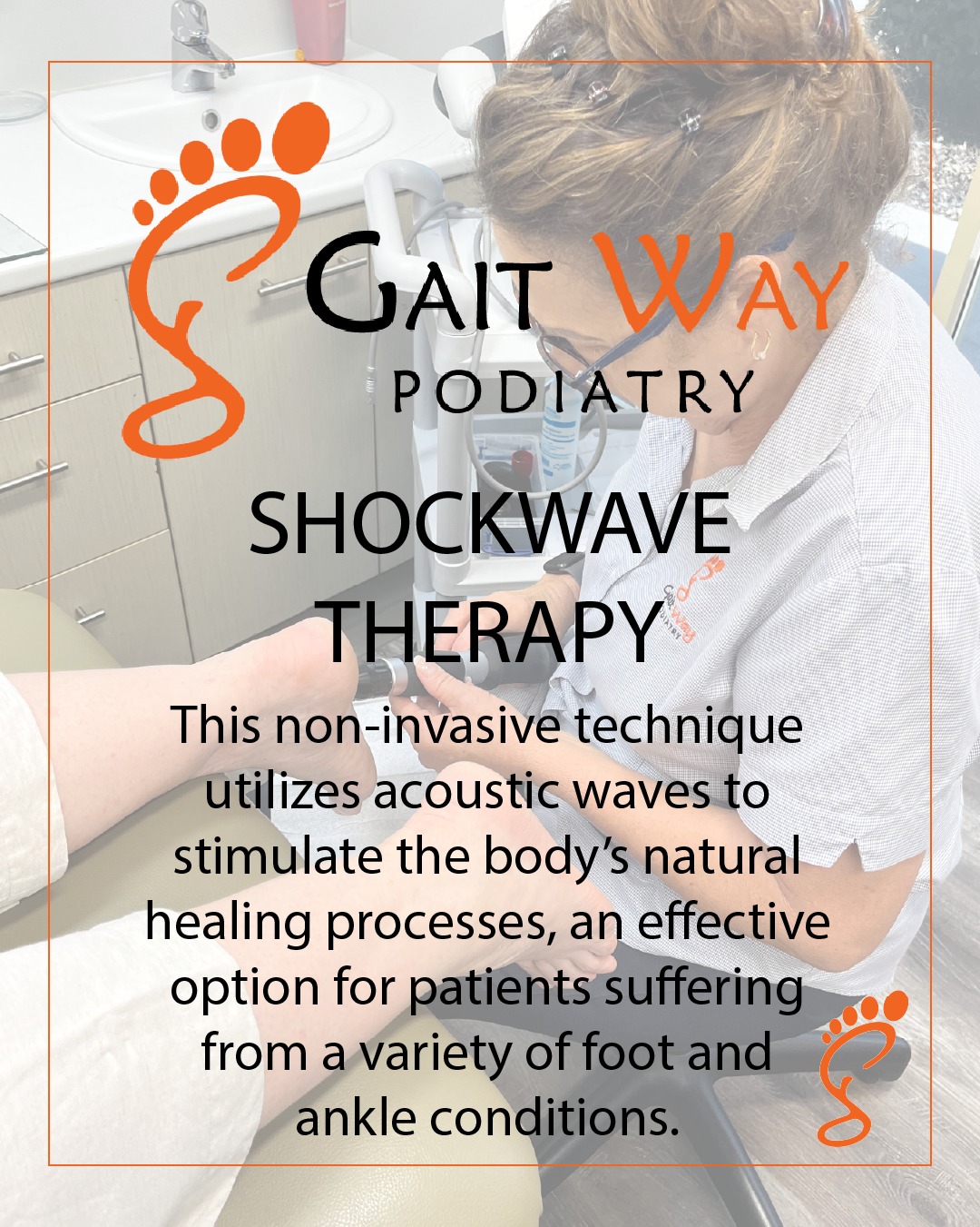 * 𝗕𝗲𝗻𝗲𝗳𝗶𝘁𝘀 𝗼𝗳 𝗦𝗵𝗼𝗰𝗸𝘄𝗮𝘃𝗲 𝗧𝗵𝗲𝗿𝗮𝗽𝘆 𝗶𝗻 𝗣𝗼𝗱𝗶𝗮𝘁𝗿𝘆 *
Shockwave therapy has emerged as a revolutionary treatment in various fields of medicine, particularly in podiatry. A non-invasive technique using acoustic waves to stimulate the body’s natural healing processes
* Reduces pain
* Enhances circulation
* Promotes Tissue regeneration
* Very effective for recurring conditions
* Minimal side effects
An effective treatment option for a range of foot and ankle conditions.
Find out more on our website https://www.gaitway.com.au/shockwave-treatment
OR Give us a call to book an appointment! (𝟬𝟳) 𝟯𝟯𝟴𝟱 𝟬𝟱𝟲𝟳