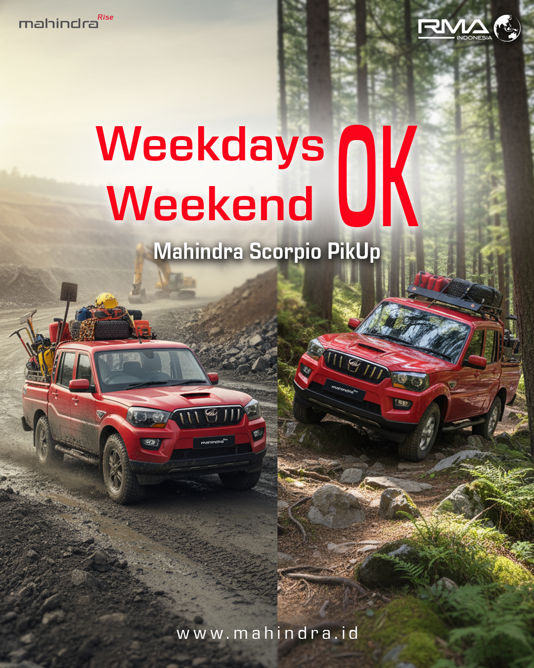 Sepanjang weekdays, Mahindra Scorpio PikUp membuktikan ketangguhannya. Namun ketika weekend hadir, ia menunjukkan sisi lain: seru dan siap menjadi partner untuk menjelajah. Karena hidup tak hanya soal bekerja tapi juga menikmati setiap cerita di perjalanannya.
.
.
.
#MahindraScorpio #PikUpKeren #MahindraIndonesia #YourPartnerInSuccess #RMAIndonesia #mahindra4x4 #mining #plantation #farming #miningindonesia #minerals #coal #tambang #sobatenergi #ESDM #miningexpo #agriculture #agriculturelife #tipsandtrick #pertanian #perkebunan #pertambangan #fleet #fleetrental #rentalfleet #pickuprental
