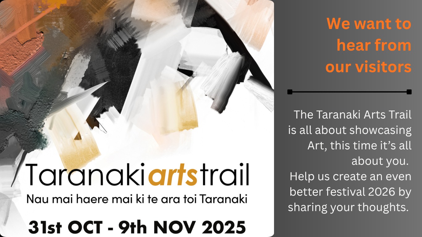 ✨What an incredible Taranaki Arts Trail 2025 — and it’s all thanks to YOU!
You travelled, explored, chatted, connected, purchased, wandered and wondered your way across our region… and our artists are so grateful.
Whether you road-tripped from afar or explored your own backyard, your support makes this kaupapa thrive. And to everyone who purchased artwork — thank you for choosing to support creatives directly and stepping into their world.
✨ We’d love to hear from you — and there’s a prize in it!
Complete our Visitor Survey and you’ll go in the draw to win a $200 Prezzie Card.
Your feedback helps shape the future of the Trail and supports our funding — every response genuinely matters.
👉 Take the survey here:
https://form.jotform.com/taranakiartstrail/2025-taranaki-arts-trail-event-surv
Thank you for being part of something special.
See you in 2026!
— The Taranaki Arts Trail Team