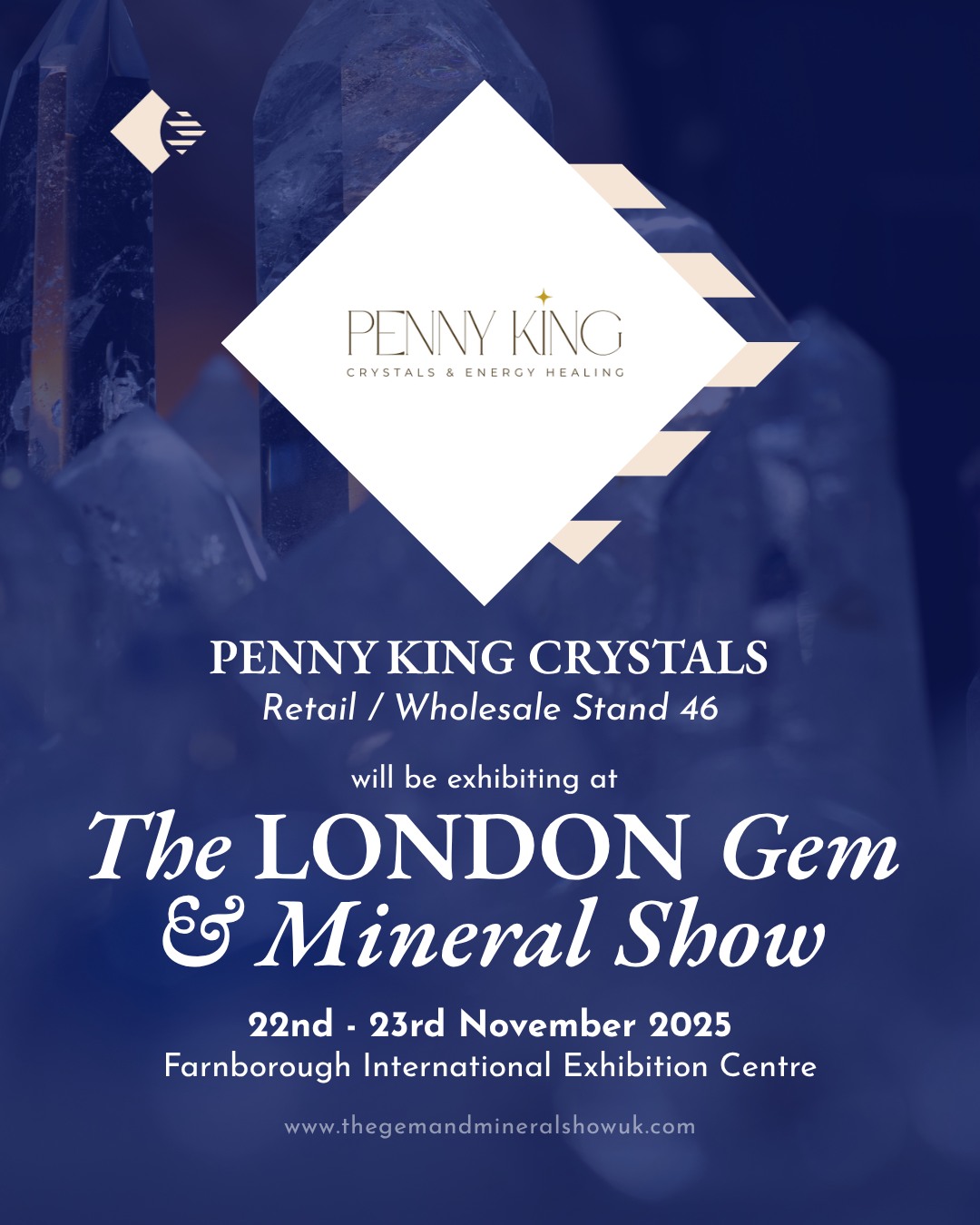 ✨ Exhibitor Spotlight: Penny King Crystals - Retail/Wholesale Stand 46!
We are delighted to welcome Penny King Crystals @crystalsbypenny to The London Gem & Mineral Show!
Penny King Crystals offers a handpicked collection of high-quality crystals, from tumble stones to unique statement pieces, each selected for its distinct energetic signature. Penny provides personalised shopping sessions for retail and supports wholesale clients. She is also an experienced teacher and mentor, offering courses, workshops, and bespoke one-to-one training in a variety of holistic modalities for both beginners and experienced practitioners.
Visit Retail & Wholesale Stand 46 to explore her stunning crystals and learn more about her healing and training offerings!
Show Details: 📆 Saturday 22nd & Sunday 23rd November 📍 Farnborough International Exhibition and Conference Centre 🎟️ Tickets available online now - Book via the LINK IN BIO
A big thank you to our wonderful sponsor, @mayfair.gems, for their continued support.
#thelondongemandmineralshow #thegemandmineralshowsuk #pennykingcrystals