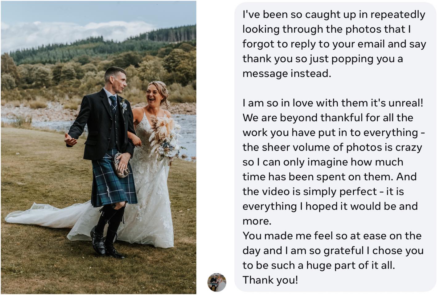 Babeinthewood.com/weddings
With Gayle’s permission, I had to share this beautiful message she sent after receiving her gallery.
It honestly made my week! 🥰
Gayle & Ramone’s wedding day was an absolute joy from start to finish — such a gorgeous couple, the kindest people, and the most incredible atmosphere.
Feeling very lucky to have been a part of it. ❤️
#weddingphotographer #scotlandwedding #scottishwedding #highlandwedding #aberdeenshirewedding #scottishweddingphotographer #aberdeenshirephotographer #scotlandelopement #elopementphotographer #scottishbride #scottishgroom #kiltsandlove
#babeinthewoodweddings #babeinthewoodphotography #naturalweddingphotography #documentaryweddingphotography #candidweddingphotography #storytellingphotographer
#weddinginspiration #weddingdaymagic #realweddingmoments #weddingvibes #brideandgroom #loveauthentic #justmarried #weddingdetails #weddinglove #outdoorwedding #riversidewedding #scottishcountryside