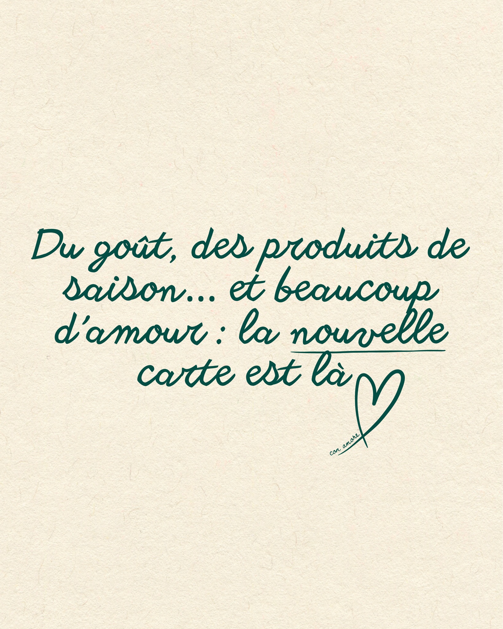 📣 La nouvelle carte est là ❤️🔥 !
Préparez-vous : ça réchauffe, ça régale, ça met tout le monde d’accord.
Pâtes ultra crémeuses, risotti gourmands, pizzas qui font fondre, desserts maison… 🍝🍕
Des produits de saison, du réconfort et tout l’amour de La Nonna dans chaque assiette ❤️.
Pronti ? 🇮🇹 La Nonna vous attend 😘
~
𝑳𝒂 𝑵𝒐𝒏𝒏𝒂, 𝒗𝒐𝒕𝒓𝒆 𝒕𝒓𝒂𝒕𝒕𝒐𝒓𝒊𝒂 𝑺𝒂𝒃𝒍𝒂𝒊𝒔𝒆
💛 Mer → Dim I ❌fermé lun & mar
🍕 PIZZE aussi disponibles à emporter (lien du Click & collect en bio) !
#nonna #nonnalesables #lessablesdolonne #vendee #vendeetourisme #restaurant #restaurantitalien #italianfood #food #foodies