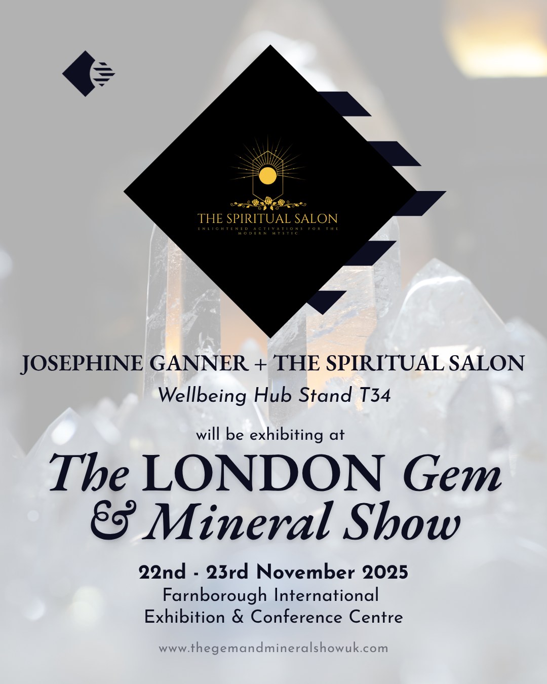 ✨ Exhibitor Spotlight: Josephine Ganner + The Spiritual Salon - Wellbeing Hub, T34!
We are delighted to welcome Josephine Ganner + The Spiritual Salon @intuitivejosephine to the Wellbeing Hub at The London Gem & Mineral Show!
Josephine Ganner is a Healer, Clairvoyant, and Spiritual Channel, serving clients globally, including actors, CEOs, and top psychics. Through her connection to the Divine and work in the Akashic Records, she creates incredible results for her clients in love, wealth, and healing. Josephine is often referred to as an "energetic plumber," clearing blocked energy so clients can uplift their vibration. She hosts The Spiritual Salon, curating Channeled evenings with the Guides in London and beyond.
Visit Wellbeing Hub Stand T34 to meet Josephine and experience profound spiritual insight!
Show Details: 📆 Saturday 22nd & Sunday 23rd November 📍 Farnborough International Exhibition and Conference Centre 🎟️ Tickets available online now - Book via the LINK IN BIO
A big thank you to our wonderful sponsor, @mayfair.gems, for their continued support.
#thelondongemandmineralshow #thegemandmineralshowsuk #josephineganner #spiritualsalon