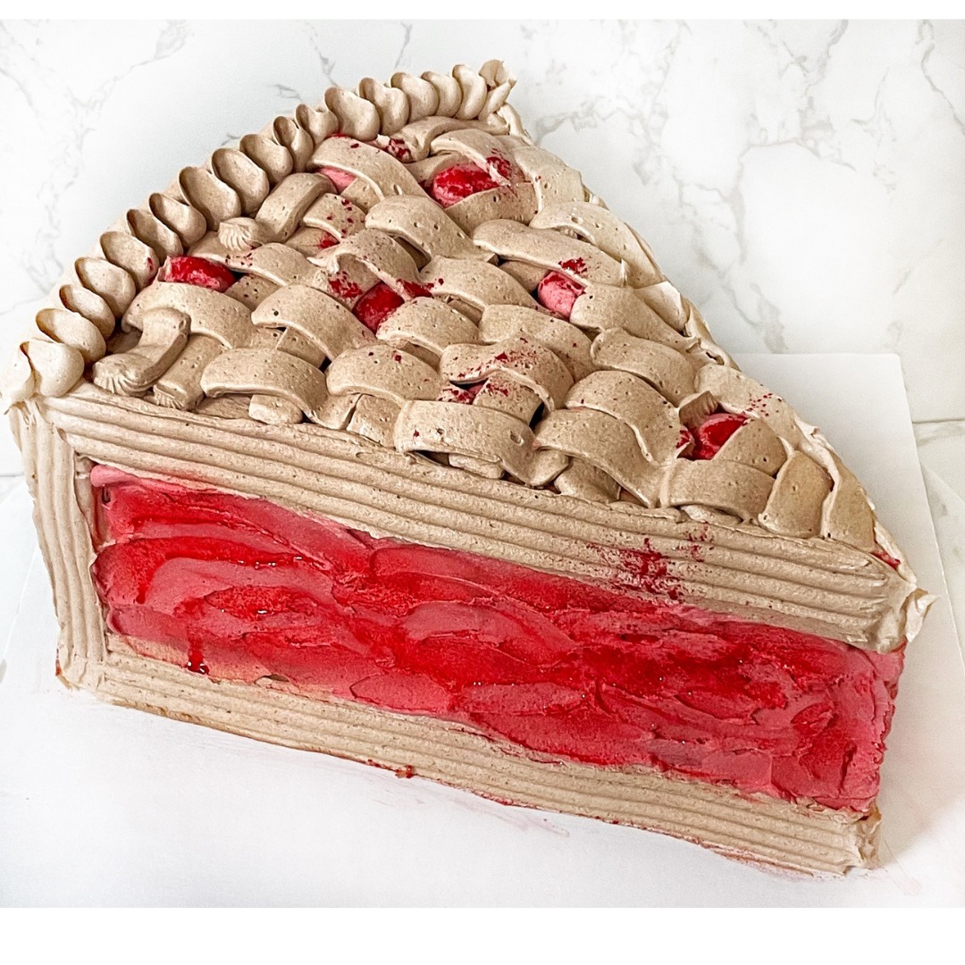 Such a fun cake shape! Is it pie but make it cake, or cake but make it pie? Either way you slice it, the taste and cuteness speak for themselves.
This cherry chocolate chip “pie” cake brings all the cozy vibes — a golden “crust,” a glossy cherry sparkle, and warm seasonal aromas you can’t resist. The flavor is just as dreamy: sweet cherry balanced with rich chocolate chips and a silky salted caramel filling that mimics a crisp, buttery pie crust, all wrapped in smooth vanilla buttercream. Think chocolate-covered cherry… but make it winter-wonderful. ❄️
This cone shape can become party hats, pizza slices, pies, ice cream cones, and more — and the winter flavors are snowballing in! Chocolate–orange, cranberry–apple, peppermint, chocolate–marshmallow, gingerbread, cinnamon, snickerdoodle, plus the classics that never flake out.
Curious what else this shape can do? Take a peek at more specialty designs here: https://www.treatsbyallyson.com/specialty-cake-designs
Between cakes, cookies, brownies, rice crispy treats and more, there’s something for everyone!
❄ Thanksgiving slots are spoken for, but winter ordering is officially in season! Cone cakes make perfect Christmas trees and Santa hats, and arch cakes turn into menorahs and snow hats — there’s snow shortage of ideas. Contact me soon to make sure you’re not frozen out of the calendar!
Size/Flavor: 8" Pie Shape
Filling: Salted Caramel Buttercream
Frosting: Vanilla Buttercream
🌐 www.treatsbyallyson.com
FB: Treats by Allyson
IG: @treatsbyallyson
New here? Welcome! 👋🏻 All my treats are dairy, egg, peanut, and tree nut-free, with fully customizable options: i.e. gluten, sugar & other ingredients to meet your needs—all without compromising on flavor (seriously, though, they’re even better!). Don’t believe me? Try them—you’ll never look back!
#CustomTreats #CakeDecorating #carrollcounty #carrollcountymd #carrollcountymaryland #weddingcakes #localbaker #localbakery #localbakeries #cupcakes #carrollcountybakery #manchestermd #hanoverpa #westminstermd #customcake #customcakes #customcakes #birthdaycake #molasses #molassesbuttercream #WinterDesserts #HolidayBaking #holidaybakingseason #holidaytreats