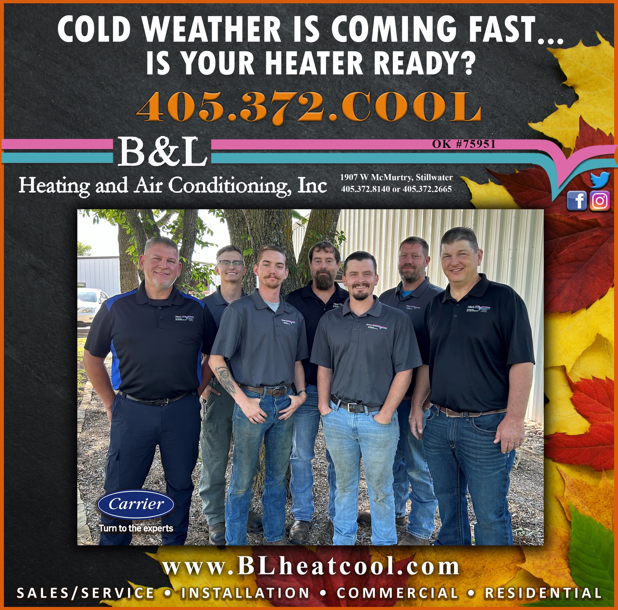 Up and down temperatures lately, but the cold is coming to stay soon. Call today to get on the list to make sure your heater is in good working order before the cold officially moves in for the season!