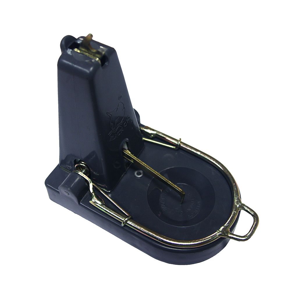 πππ Just in - The Nano Black Cat is an easy to set, powerful break back rat trap. Made from plastic with a galvanised steel killing bar. Call us now to order.
Its smaller size will also allow its use in safe restricted areas. For example, to the rear of kick-boards on kitchen units.
Bait must be placed under the trigger hook before setting.
Dimensions when set H:145mm, L:130mm W:85mm.
We recommend that the trap is used in the AF Multis Trapping Station or the AF Amicus to reduce the risk of catching non target species.