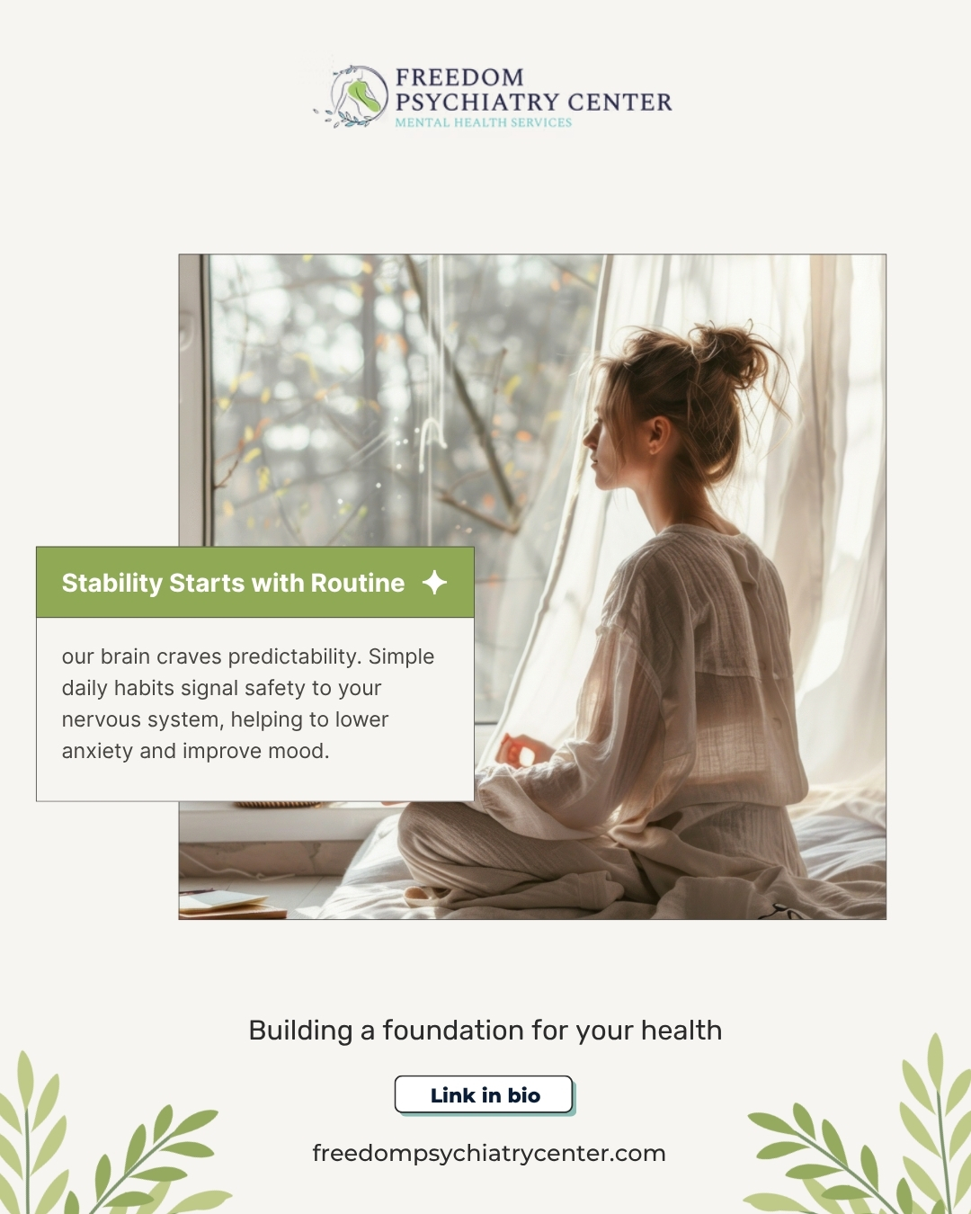 Mental health thrives on consistency. While spontaneity is fun, establishing a simple daily routine—like waking up at the same time or having a morning walk—can significantly reduce anxiety and improve mood regulation. Small habits create big stability.
#RoutineIsKey #HealthyHabits #MentalStability #FreedomPsychiatry #SelfCareSaturday #DailyRoutine #MentalHealthTips #Structure