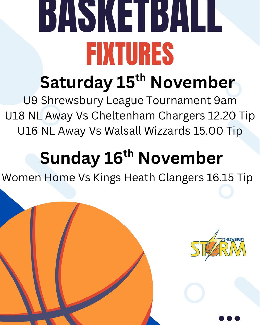 Shrewsbury league is back for the U9’s this weekend. Supporting the next generation of players.
We then have 16’s & 18’s on the road before finishing off the weekend with the ladies at home.
Let’s get behind and support the sides 🎉
#femaleballers #stormbasketball🏀 #basketballfamily🏀❤️ #shrewsburystorm #womensbasketball🏀 #community