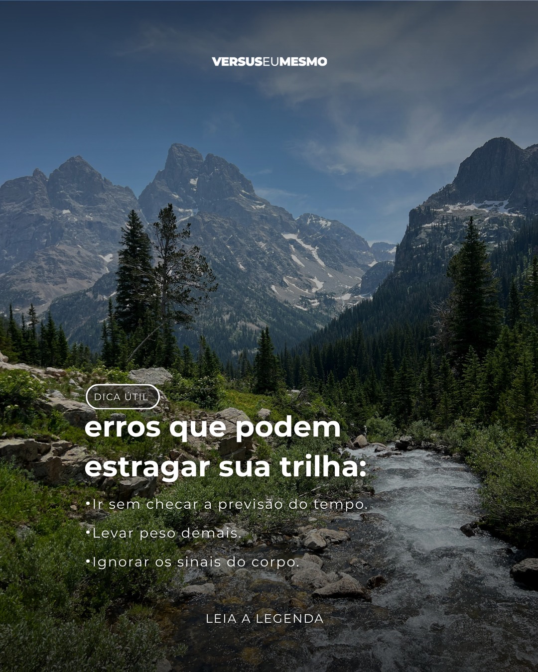 Na montanha, pequenos detalhes podem fazer toda a diferença entre
uma experiência incrível e uma situação arriscada. ⚠️
• O clima muda rápido nas alturas. Um dia ensolarado pode virar tempestade em questão de horas.
Sempre consulte a previsão antes de sair.
• Mochila pesada significa mais desgaste físico e menos energia para o que realmente importa:
aproveitar a trilha. Leve apenas o essencial.
• Cansaço extremo, falta de ar ou tontura não são “fraqueza”.
São alertas de que é hora de parar e se cuidar.
✨ A montanha exige preparo, respeito e consciência. E por mais que a aventura seja tentadora,
estar acompanhado de um guia experiente é o que garante segurança do início ao fim.
📩 Fale com a Versus e descubra como participar da próxima expedição com quem entende de montanha.
#Montanhismo #AventuraSegura #Expedição #Trilhas #Versus