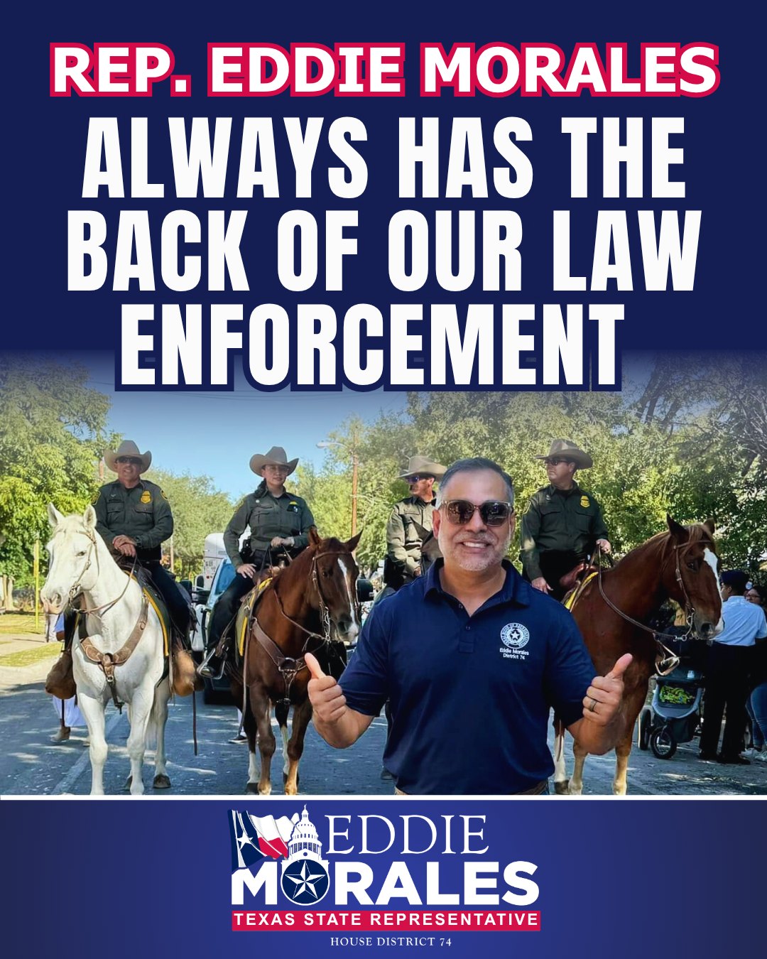 Since being elected to the Texas House, I have always had the back of our law enforcement. From helping secure millions in state funds for rural law enforcement offices, ending catch and release practices, and ensuring our border counties had the resources they needed, I have always worked to put the safety of our communities first.
I remain grateful for the brave men and women who put on the uniform every morning to serve their city, county, state, or country – your service will never go unnoticed.
