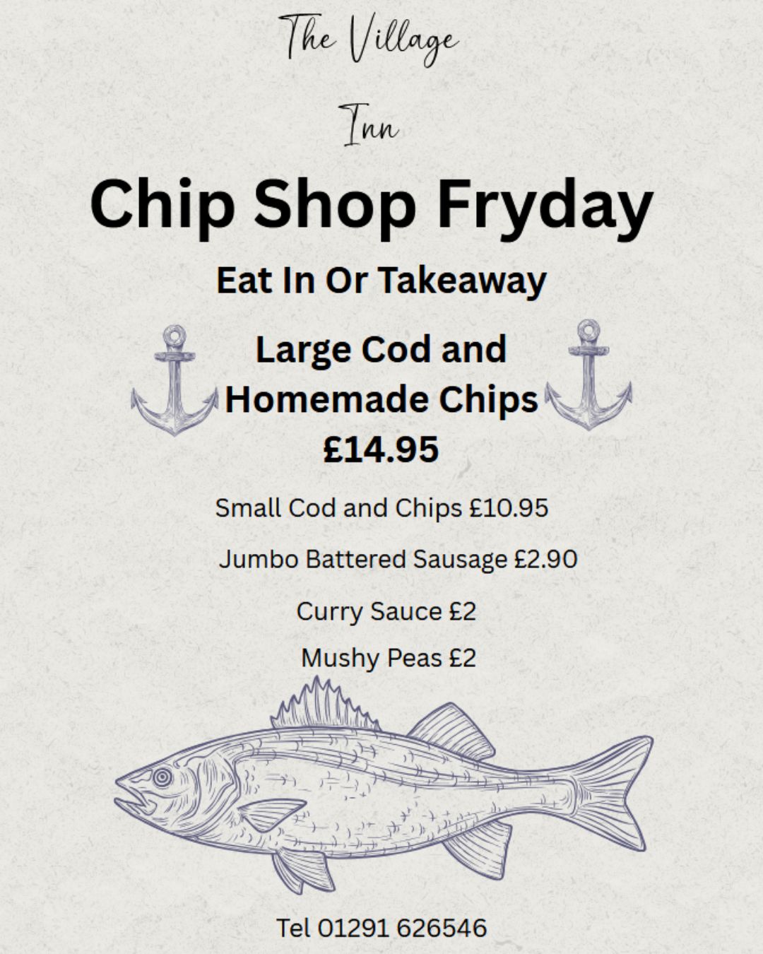It's Chip Shop Fryday! We're serving from 12-8PM - come on down!
#sedbury #SupportLocal #sedburyevents #friday #fishandchips
