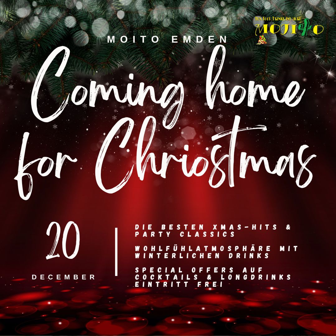 🎄✨ Coming Home for Christmas – Mojito Emden ✨🎄
Zurück in der Stadt? Dann lass uns die Vorweihnachtszeit genau so feiern, wie sie sein soll: gemütlich, fröhlich und mit richtig guter Musik.
✨ Xmas-Hits & Party Classics – die Songs, die jeder kennt und jeder mitsingt
✨ Winterliche Drinks & Cozy Vibes – warm, lecker, perfekt zum Ankommen
✨ Special Offers auf Cocktails & Longdrinks
✨ Eintritt frei
Der Abend, an dem man alte Gesichter wiedertrifft, neue Erinnerungen sammelt und das Gefühl hat: Jetzt bin ich wirklich zuhause.
Coming home feels good – feiern fühlt sich noch besser an. 🎄🥂
#Emden #emdenundumzu #party