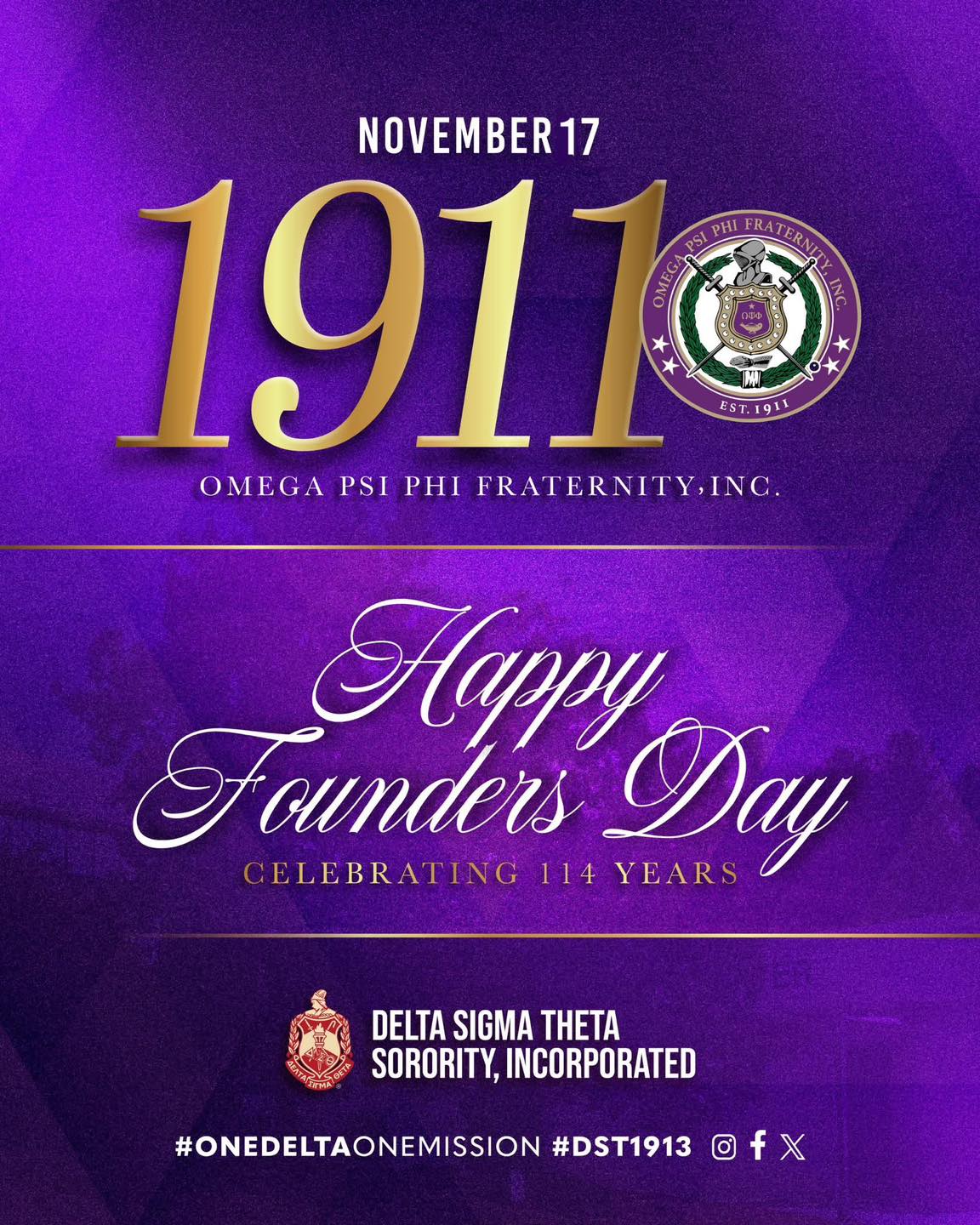 Congratulations to the outstanding, optimistic, and outgoing men of Omega Psi Phi Fraternity, Incorporated, on 114 years of brotherhood and service! Today we celebrate your steadfast commitment to manhood, scholarship, perseverance and uplift. May you continue to lead with friendship and excellence.
@officialoppf